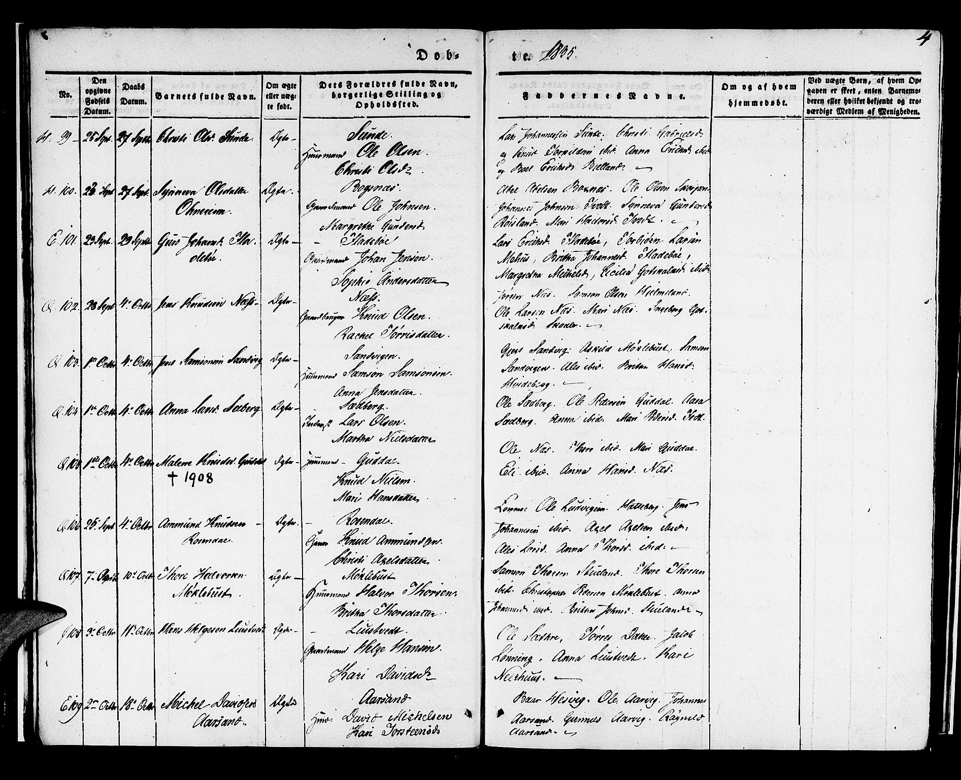 Kvinnherad sokneprestembete, AV/SAB-A-76401/H/Haa: Ministerialbok nr. A 6, 1835-1843, s. 4