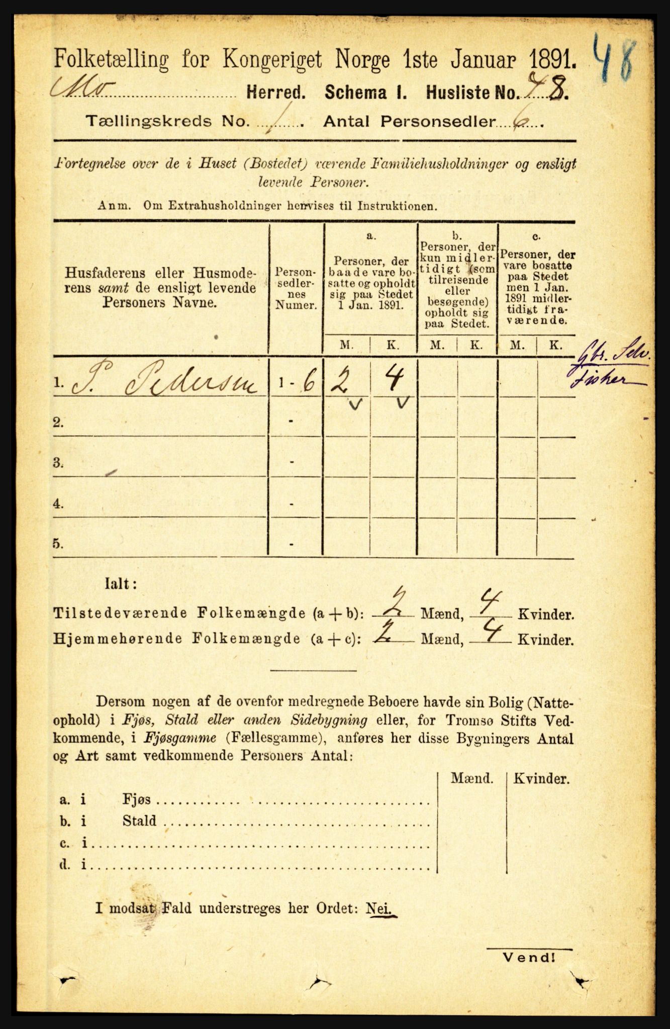 RA, Folketelling 1891 for 1833 Mo herred, 1891, s. 80