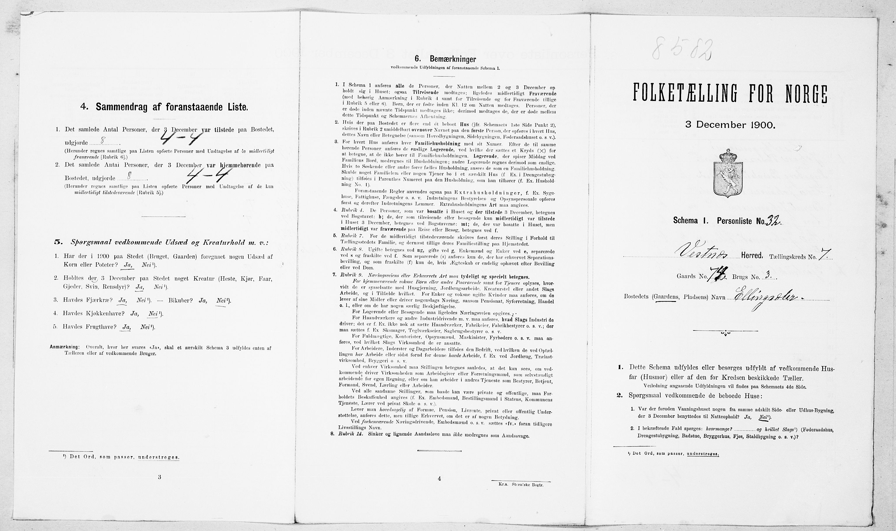 SAT, Folketelling 1900 for 1535 Vestnes herred, 1900, s. 737