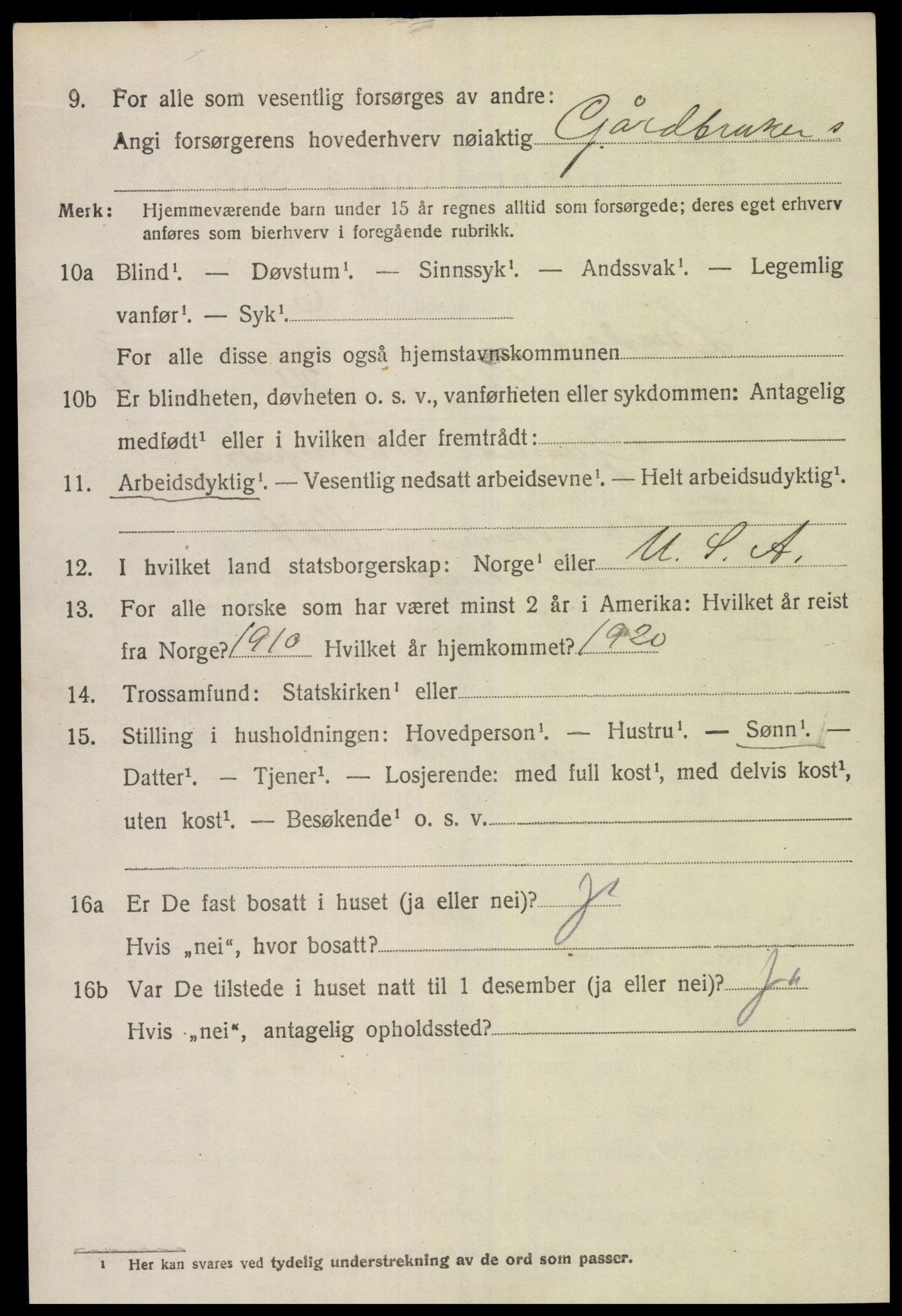 SAK, Folketelling 1920 for 0924 Landvik herred, 1920, s. 3443