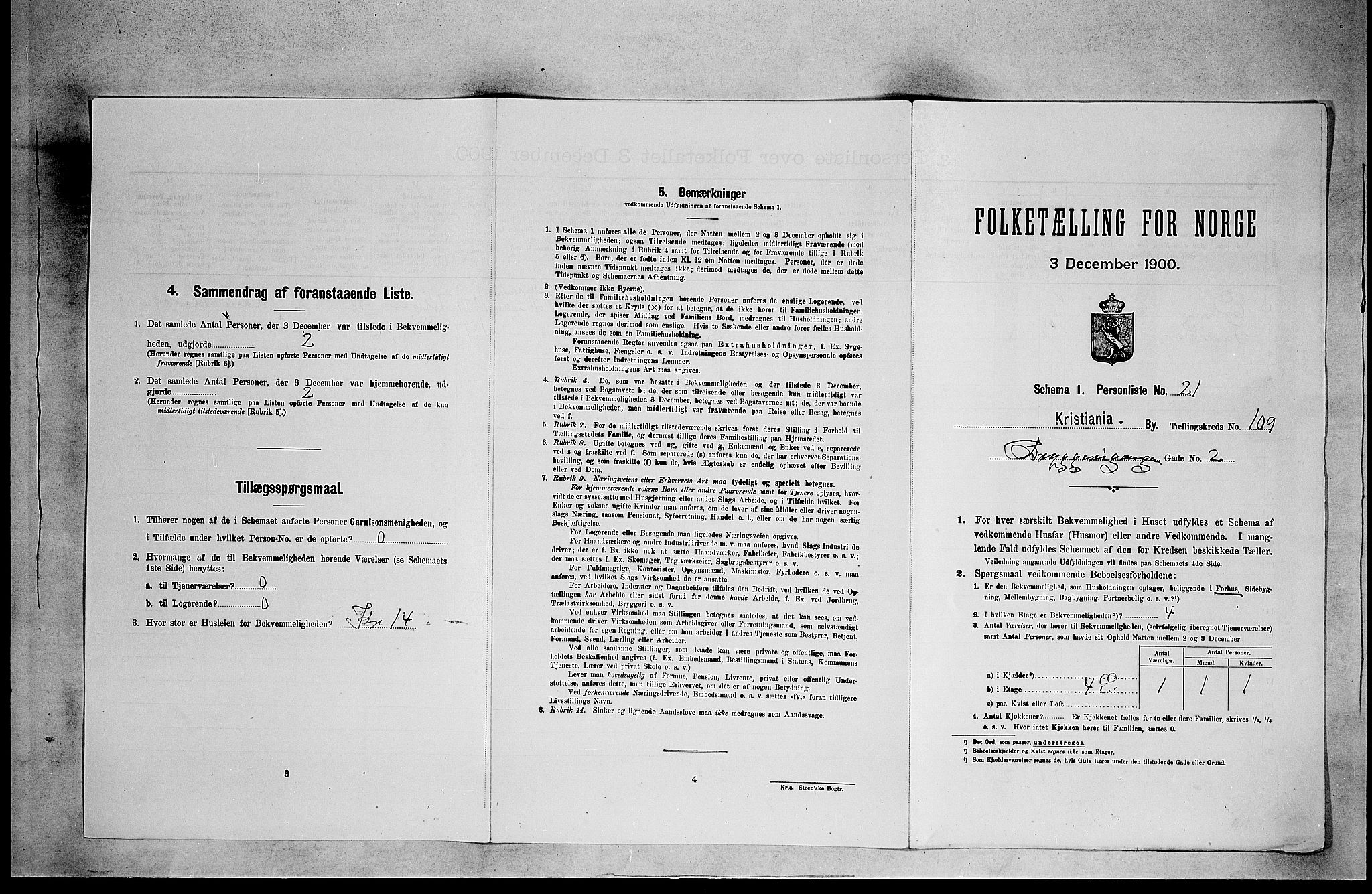 SAO, Folketelling 1900 for 0301 Kristiania kjøpstad, 1900, s. 9245