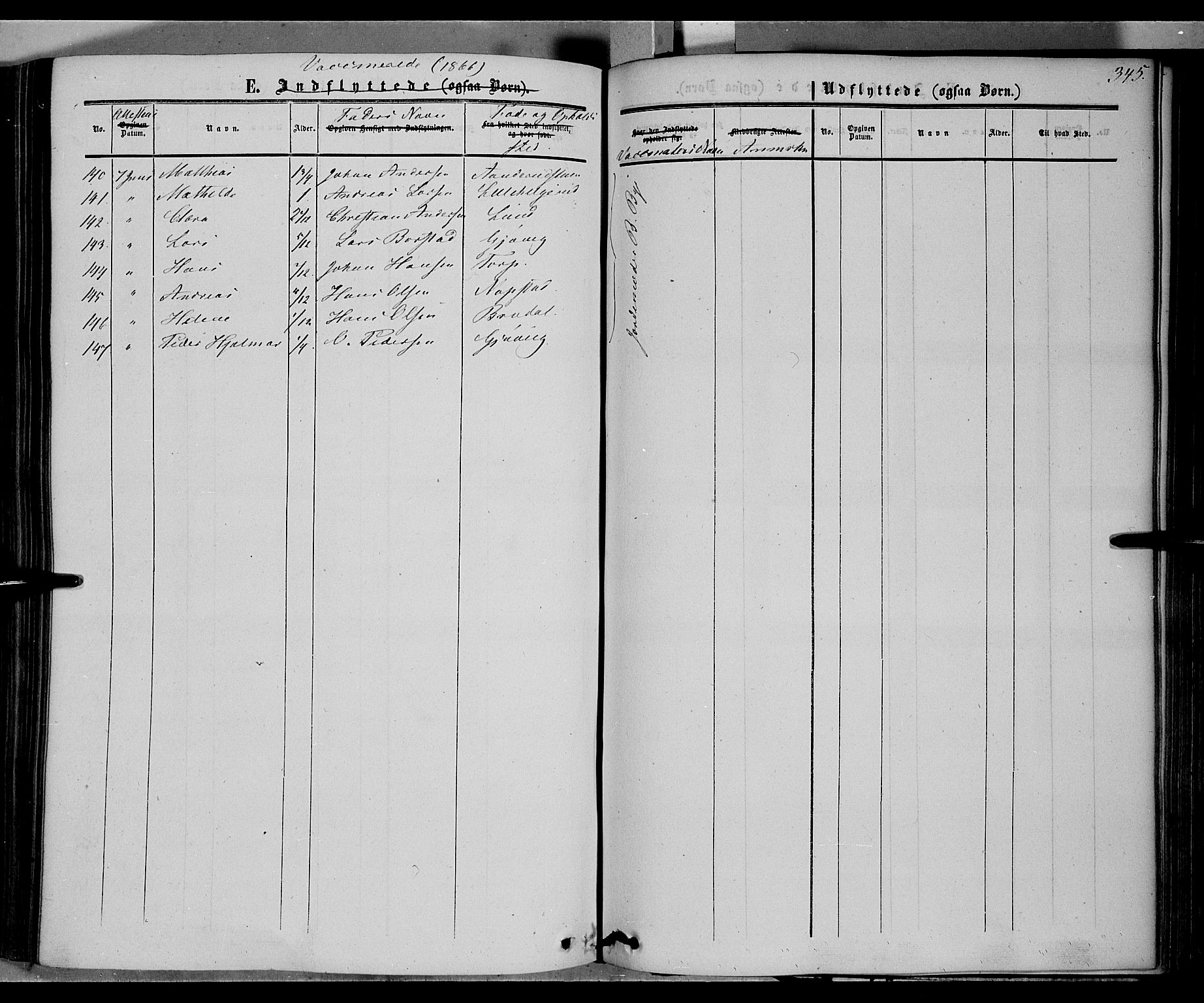 Vardal prestekontor, SAH/PREST-100/H/Ha/Haa/L0006: Ministerialbok nr. 6, 1854-1866, s. 345