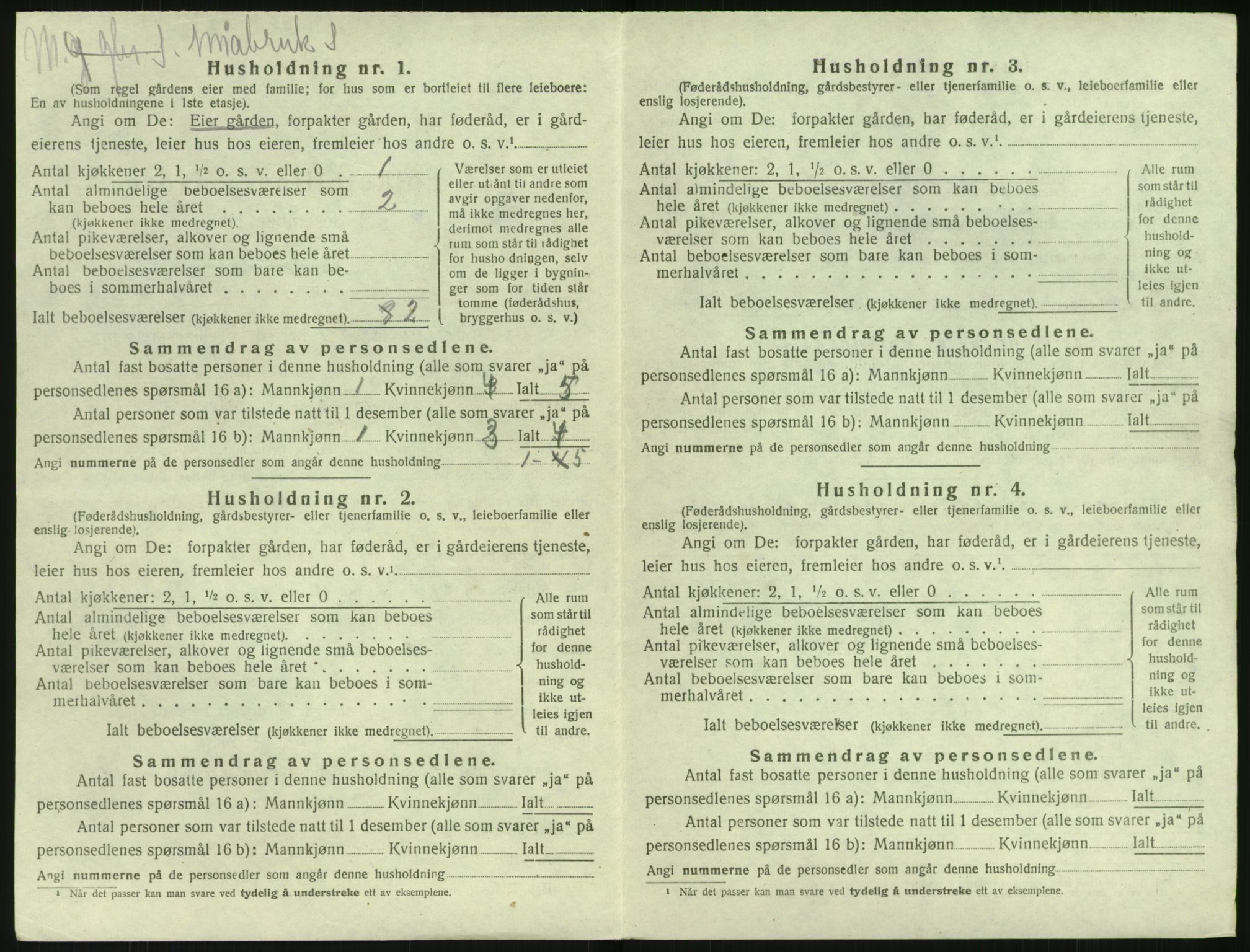 SAK, Folketelling 1920 for 0913 Søndeled herred, 1920, s. 1000