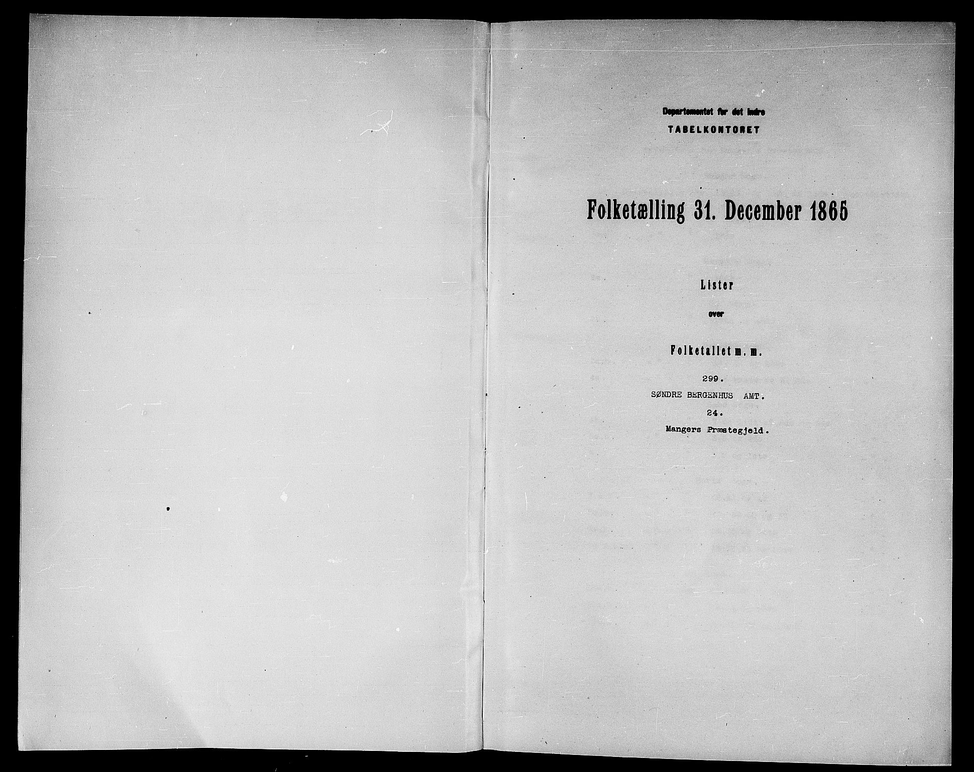 RA, Folketelling 1865 for 1261P Manger prestegjeld, 1865, s. 3