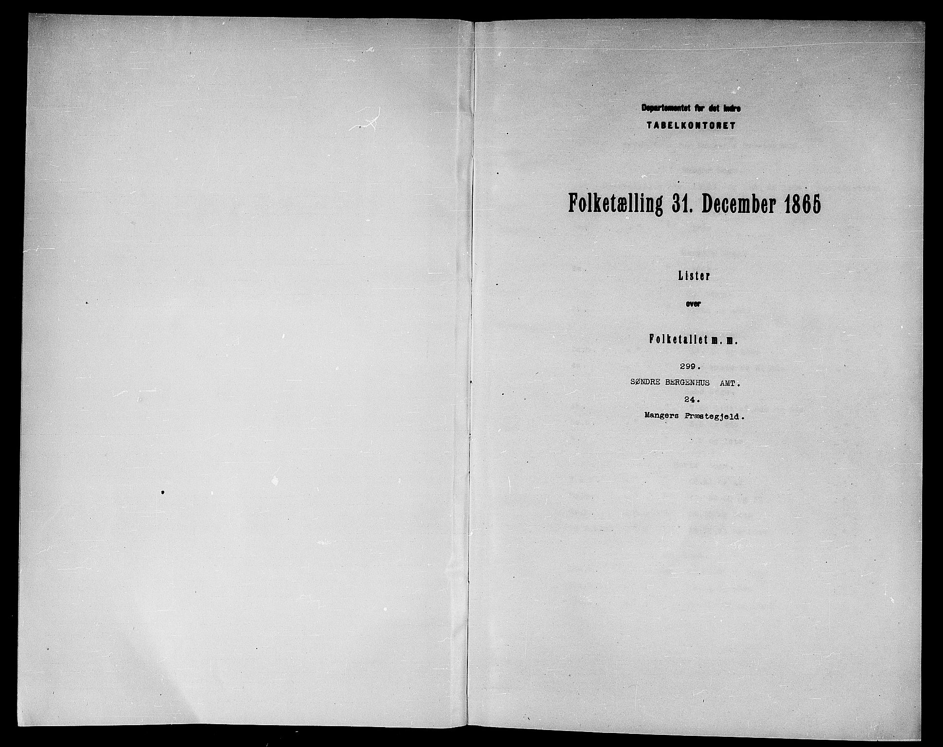 RA, Folketelling 1865 for 1261P Manger prestegjeld, 1865, s. 3
