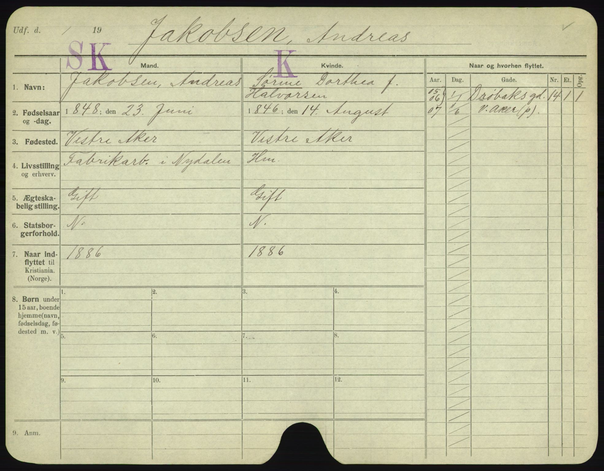 Oslo folkeregister, Registerkort, AV/SAO-A-11715/F/Fa/Fac/L0005: Menn, 1906-1914, s. 101a