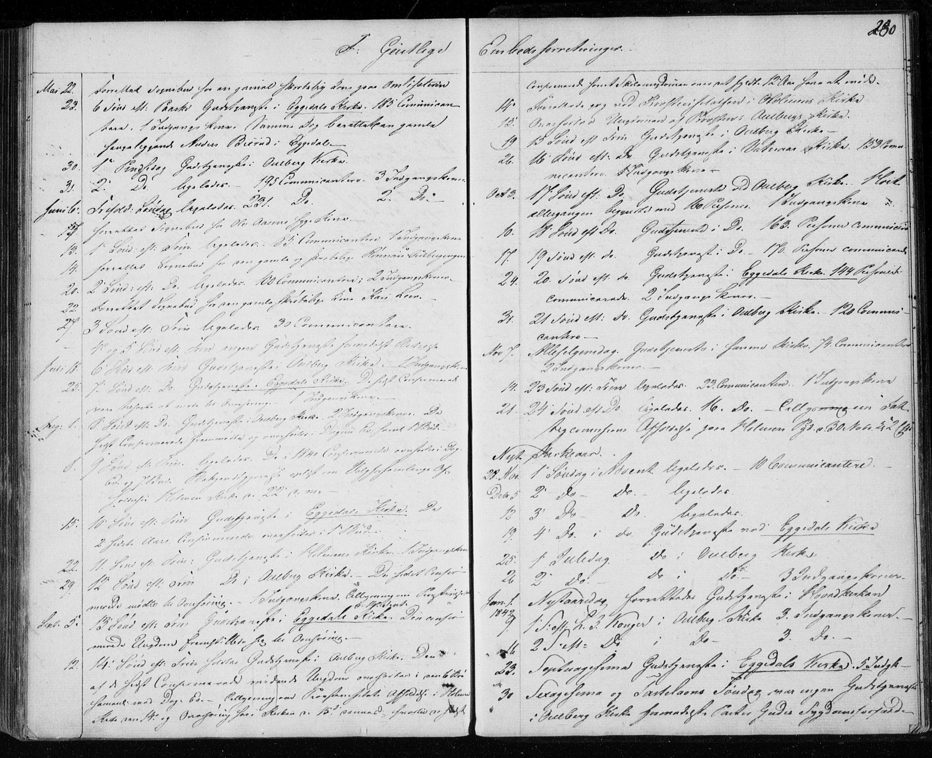 Krødsherad kirkebøker, AV/SAKO-A-19/F/Fa/L0002: Ministerialbok nr. 2, 1829-1851, s. 280