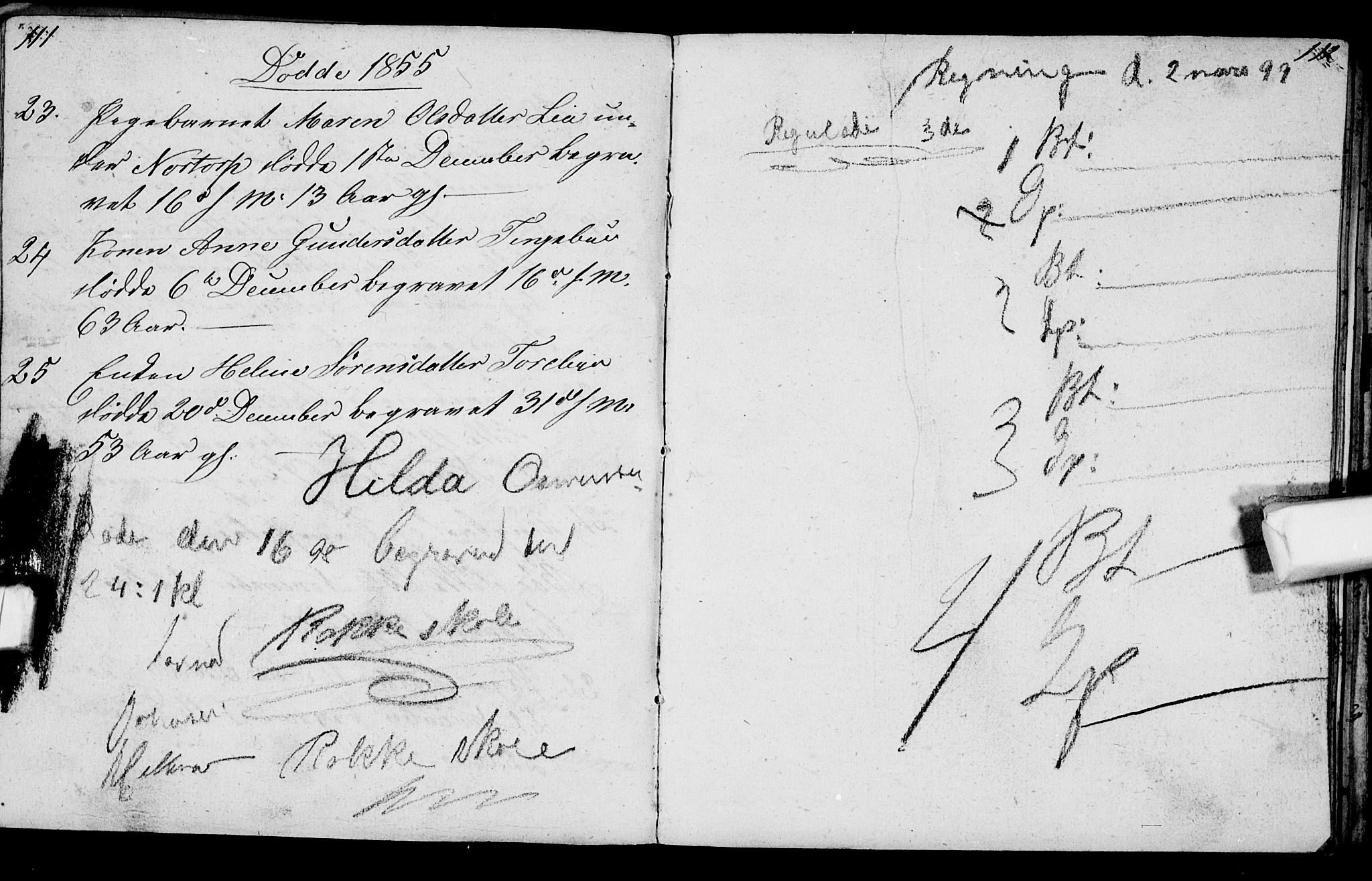 Berg prestekontor Kirkebøker, AV/SAO-A-10902/G/Gc/L0001: Klokkerbok nr. III 1, 1844-1855, s. 111-112