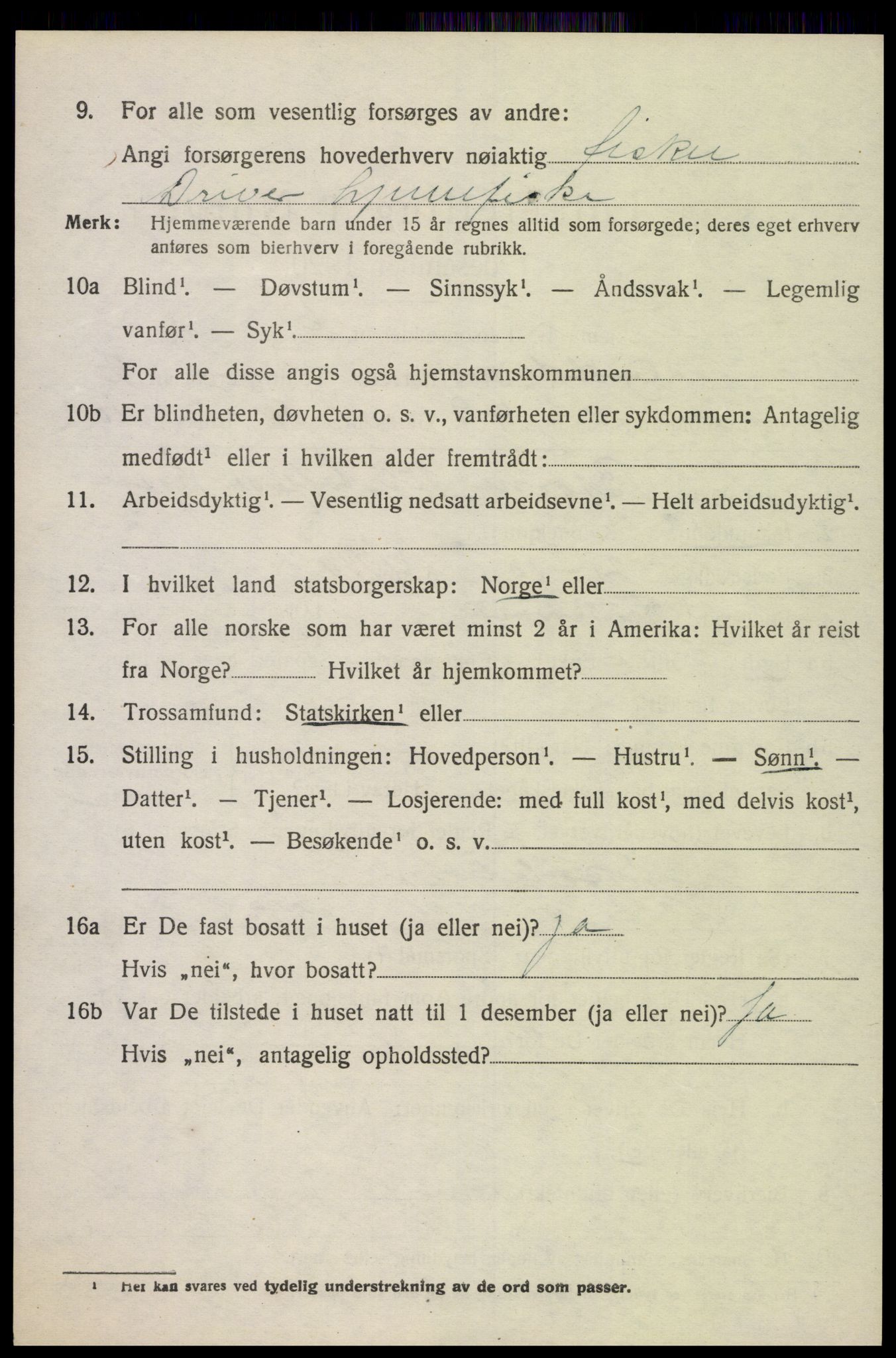 SAK, Folketelling 1920 for 1012 Oddernes herred, 1920, s. 3336