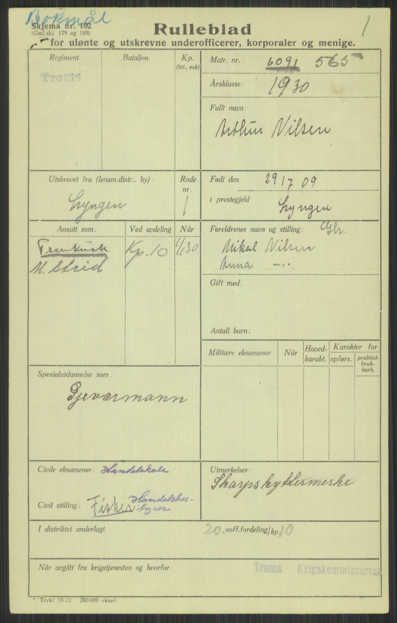 Forsvaret, Troms infanteriregiment nr. 16, AV/RA-RAFA-3146/P/Pa/L0014: Rulleblad for regimentets menige mannskaper, årsklasse 1930, 1930, s. 685