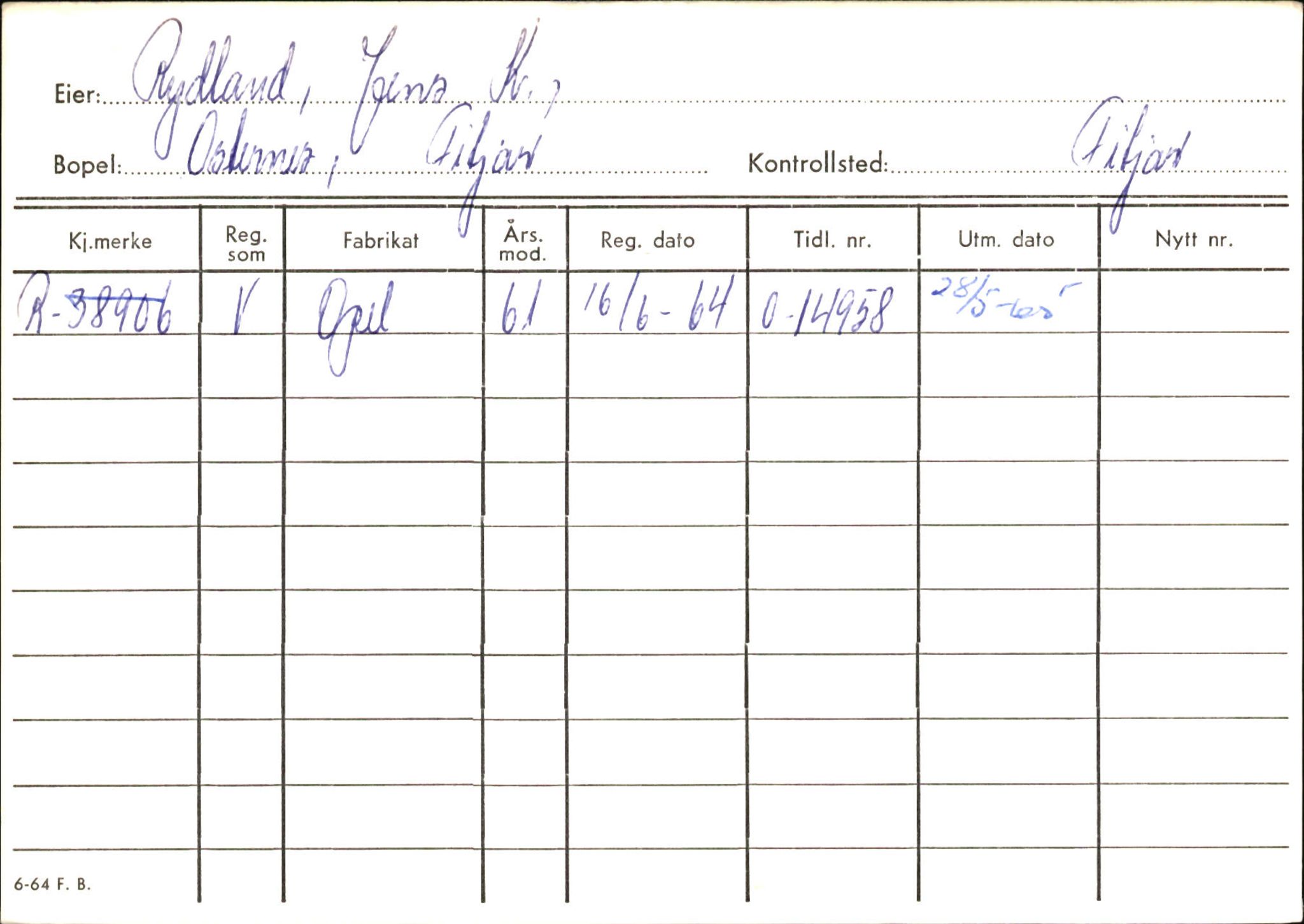 Statens vegvesen, Hordaland vegkontor, AV/SAB-A-5201/2/Ha/L0046: R-eierkort R-S, 1920-1971, s. 33