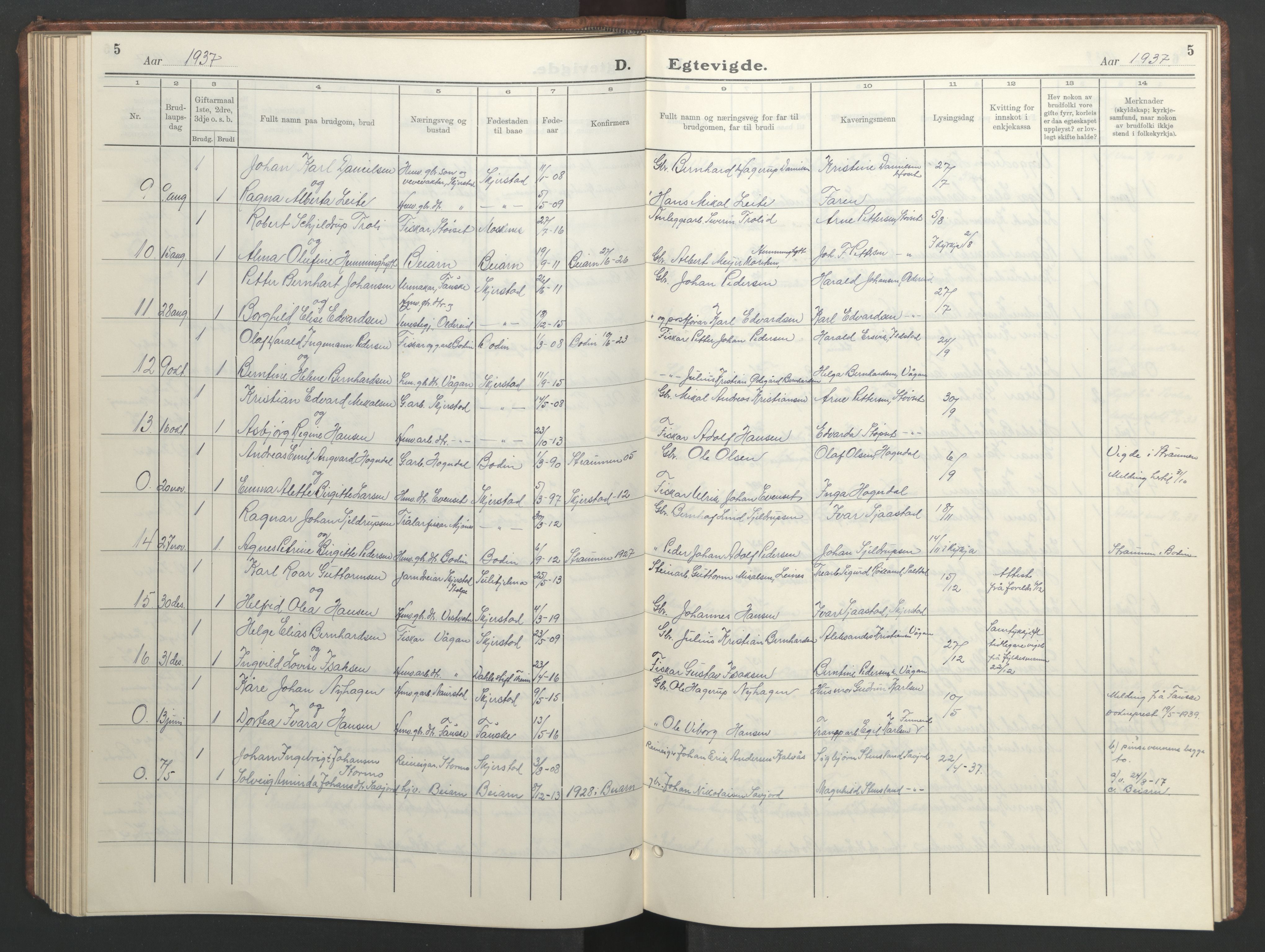 Ministerialprotokoller, klokkerbøker og fødselsregistre - Nordland, AV/SAT-A-1459/852/L0758: Klokkerbok nr. 852C09, 1935-1952, s. 5