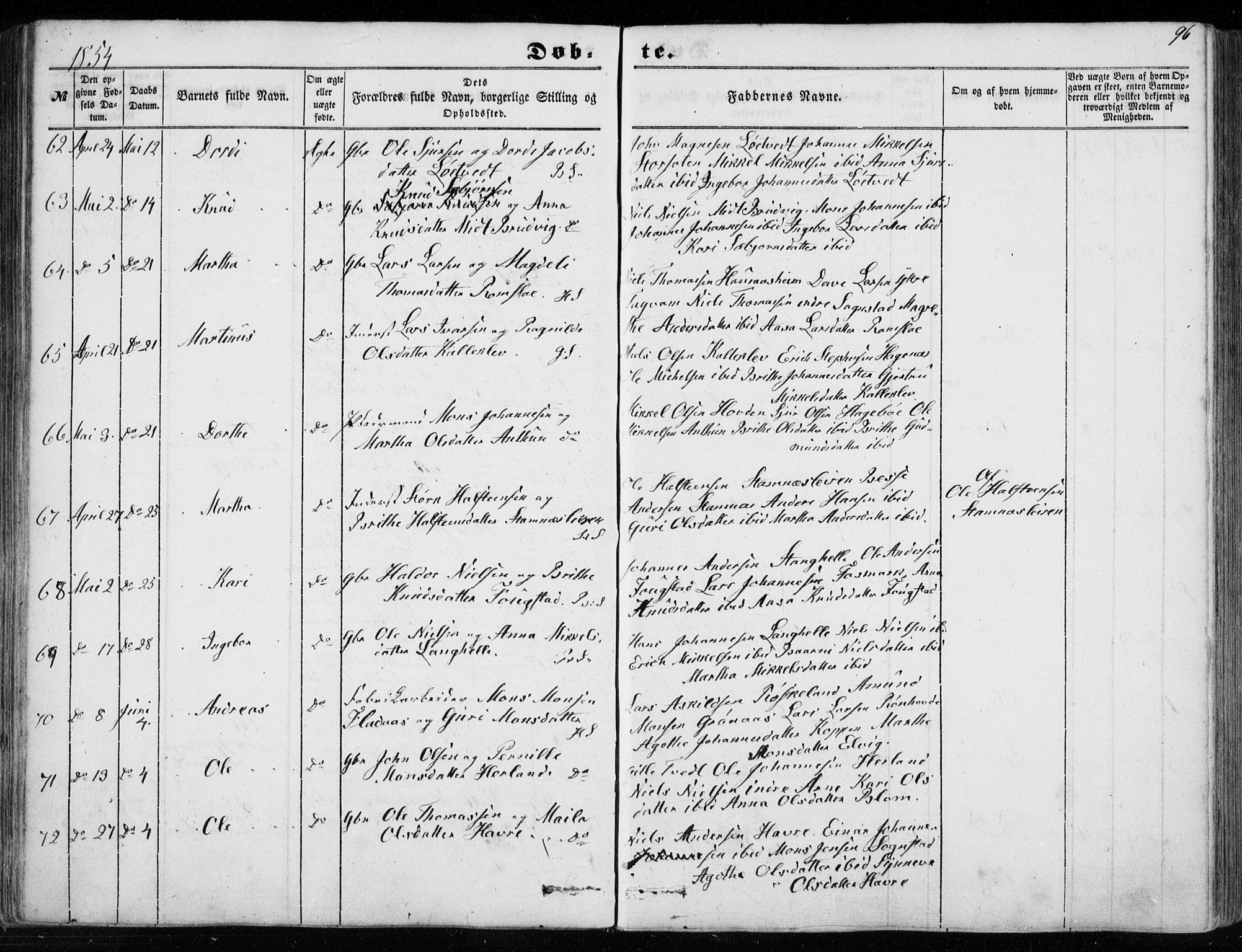 Haus sokneprestembete, AV/SAB-A-75601/H/Haa: Ministerialbok nr. A 16 I, 1848-1857, s. 96