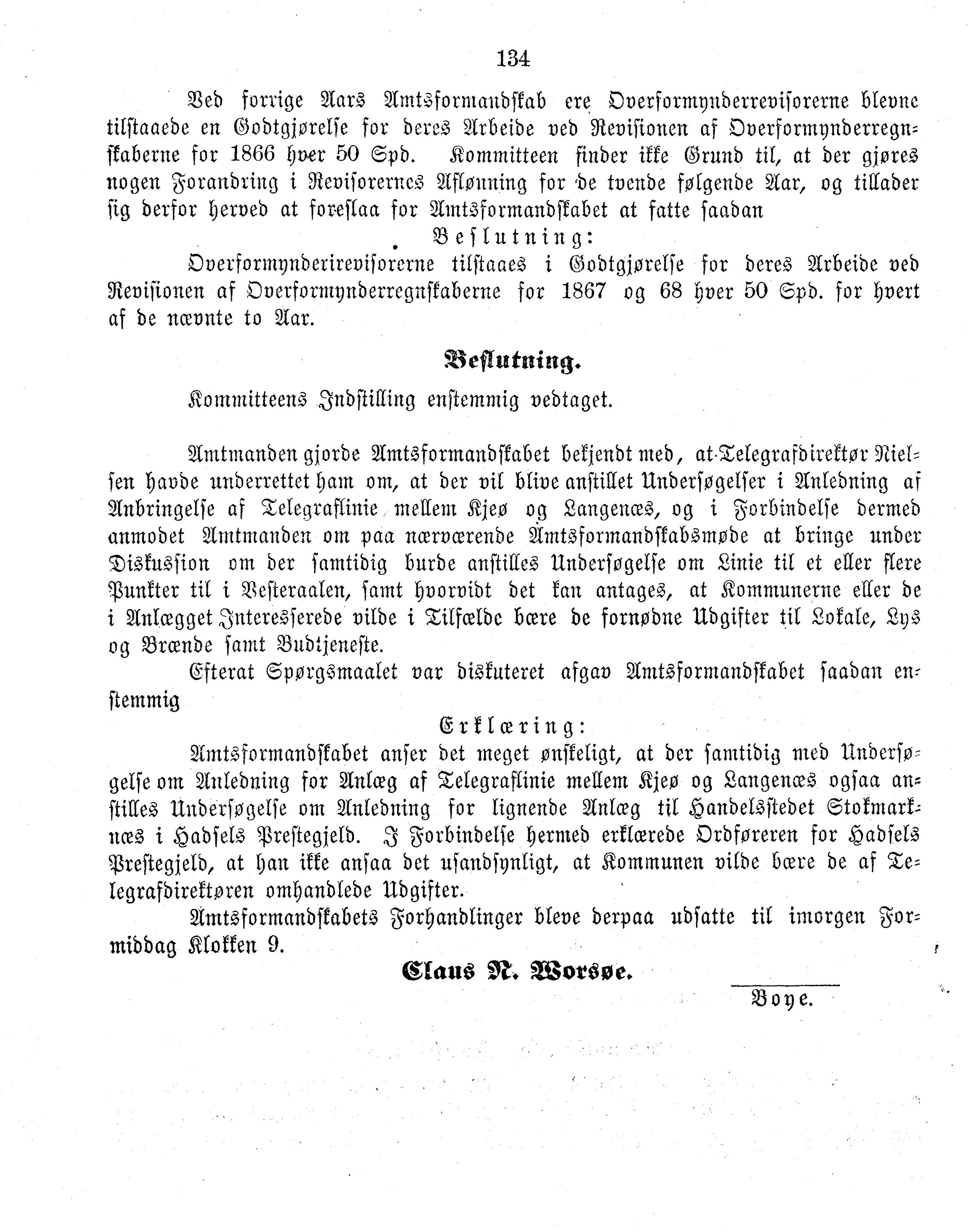 Nordland Fylkeskommune. Fylkestinget, AIN/NFK-17/176/A/Ac/L0006: Fylkestingsforhandlinger 1870, 1870