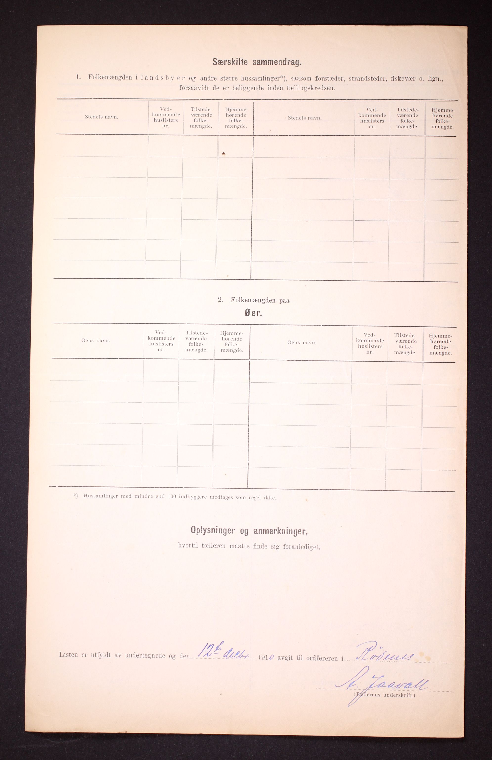 RA, Folketelling 1910 for 0120 Rødenes herred, 1910, s. 6