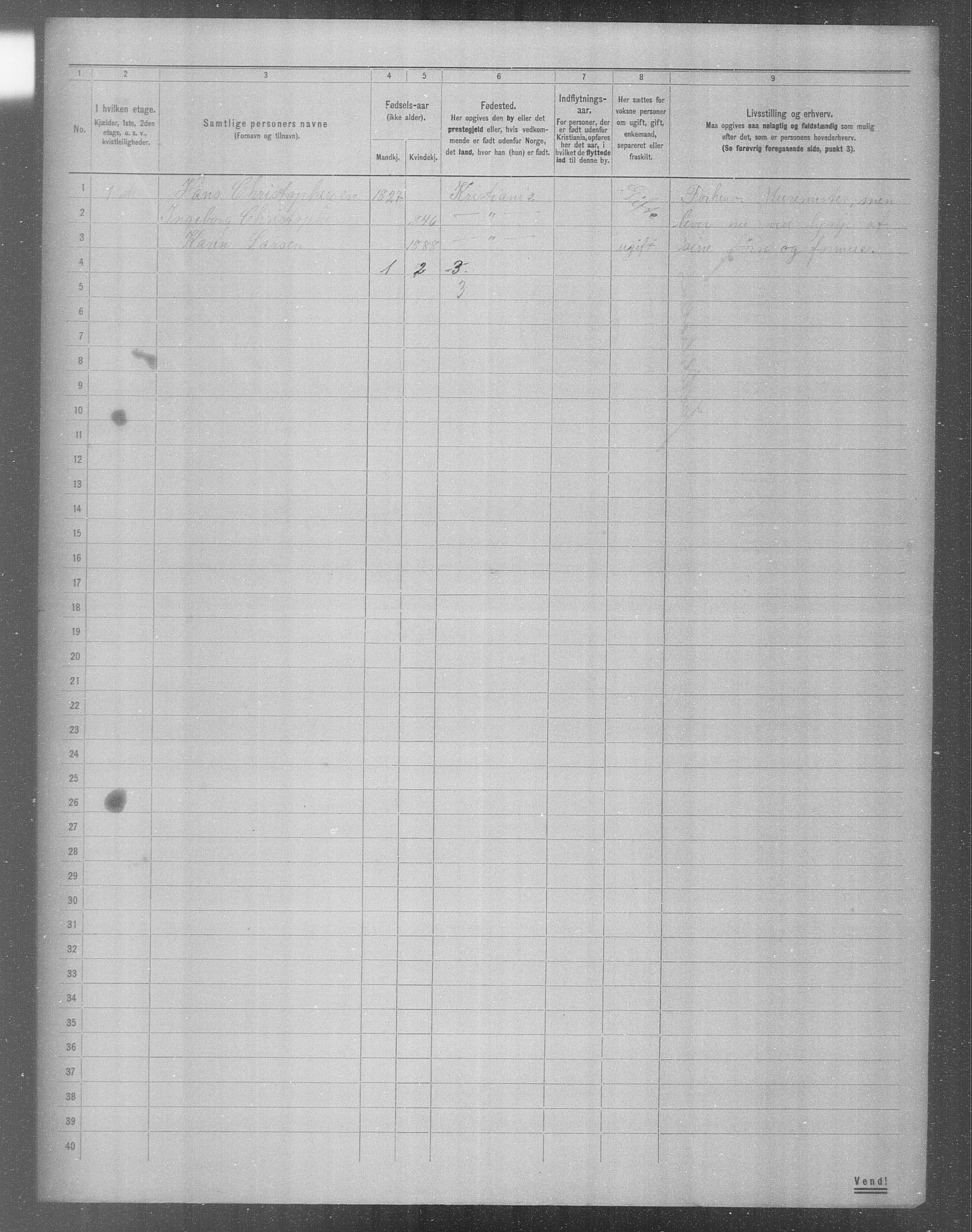 OBA, Kommunal folketelling 31.12.1904 for Kristiania kjøpstad, 1904, s. 9148