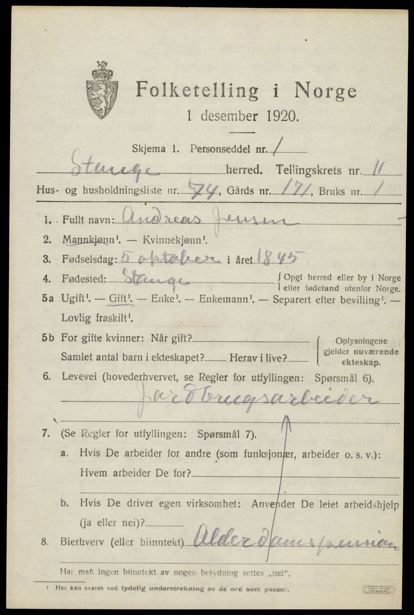 SAH, Folketelling 1920 for 0417 Stange herred, 1920, s. 17695
