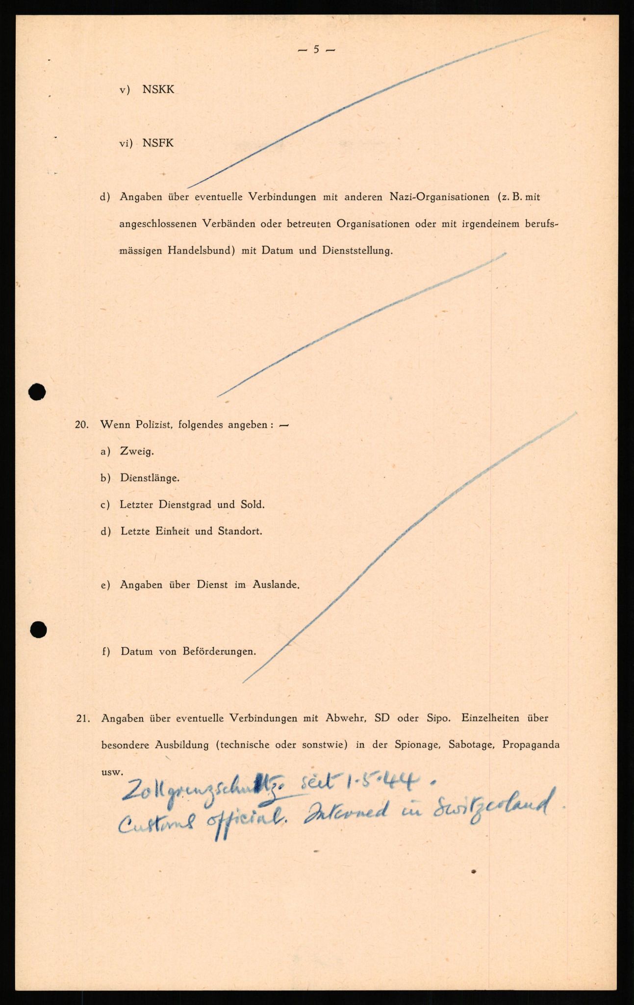 Forsvaret, Forsvarets overkommando II, AV/RA-RAFA-3915/D/Db/L0016: CI Questionaires. Tyske okkupasjonsstyrker i Norge. Tyskere., 1945-1946, s. 293