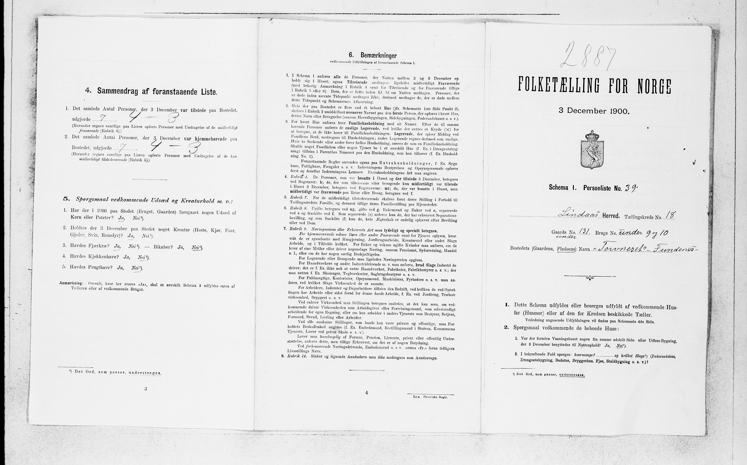 SAB, Folketelling 1900 for 1263 Lindås herred, 1900, s. 1512