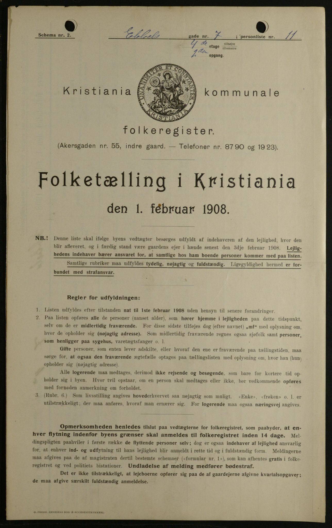 OBA, Kommunal folketelling 1.2.1908 for Kristiania kjøpstad, 1908, s. 16803