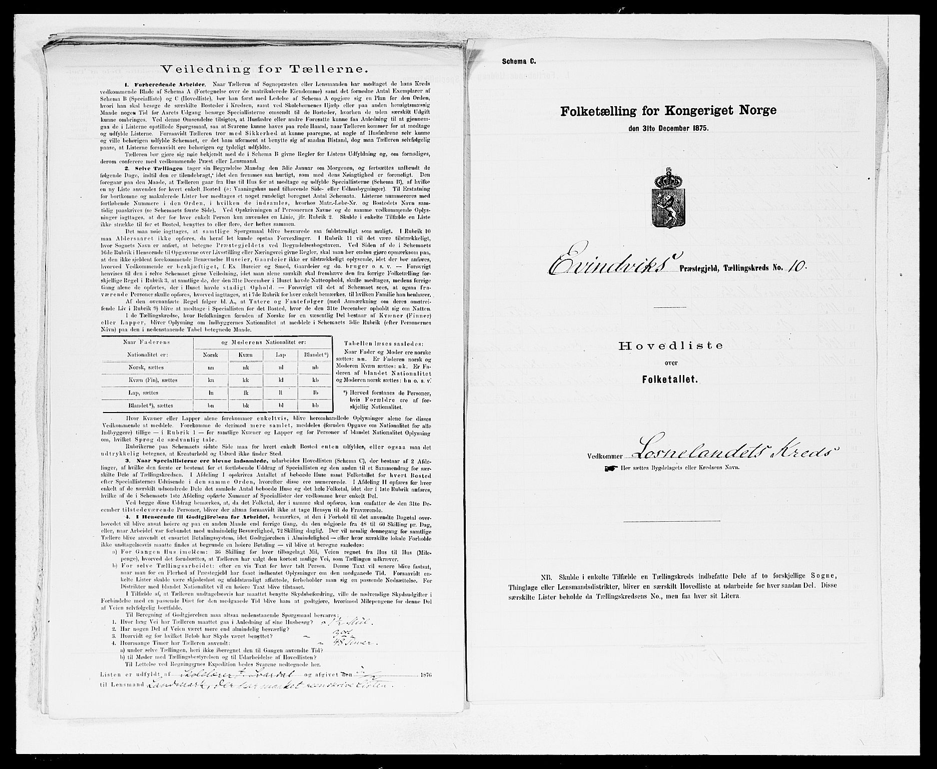 SAB, Folketelling 1875 for 1411P Eivindvik prestegjeld, 1875, s. 20