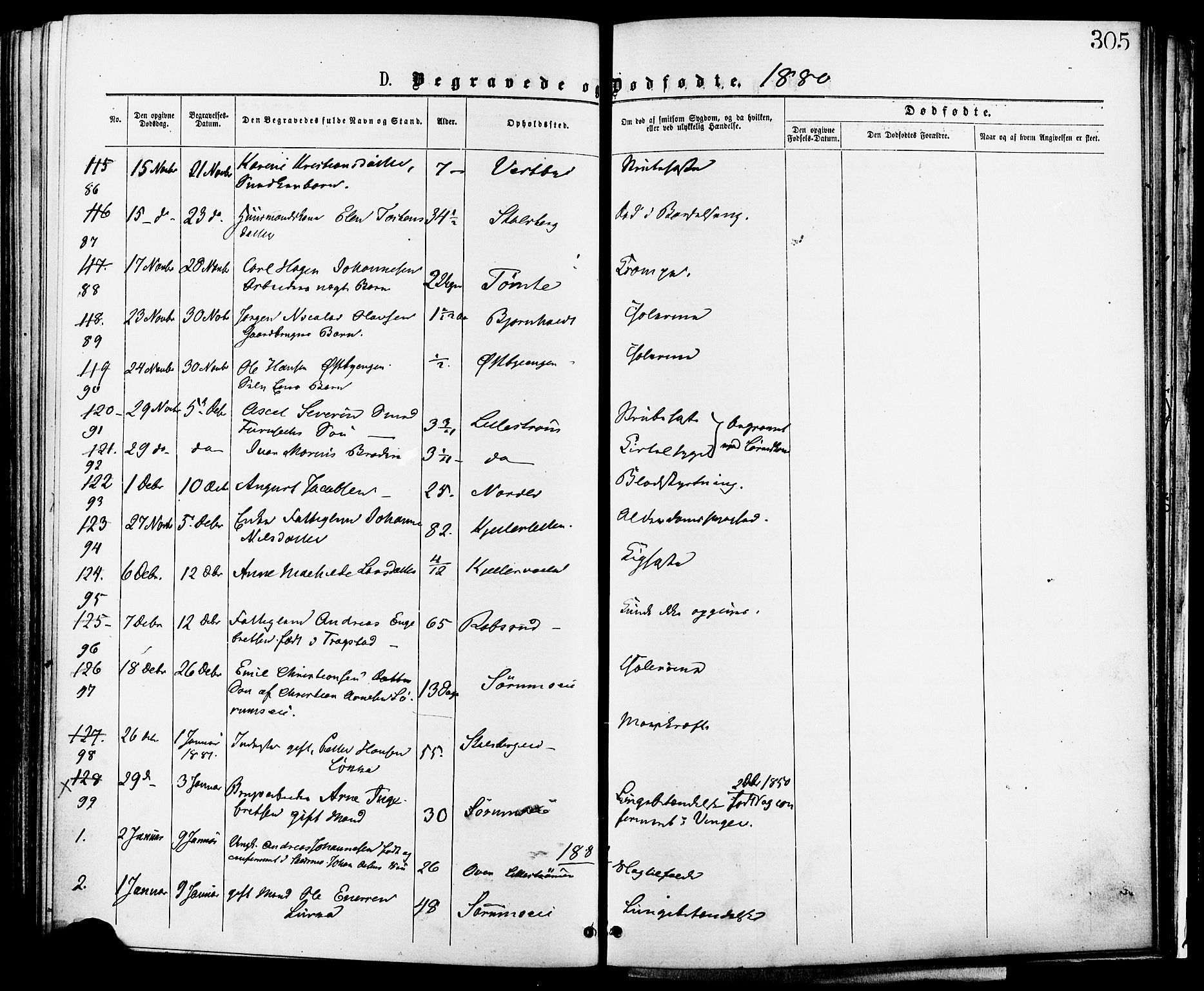 Skedsmo prestekontor Kirkebøker, AV/SAO-A-10033a/F/Fa/L0012: Ministerialbok nr. I 12, 1876-1883, s. 305