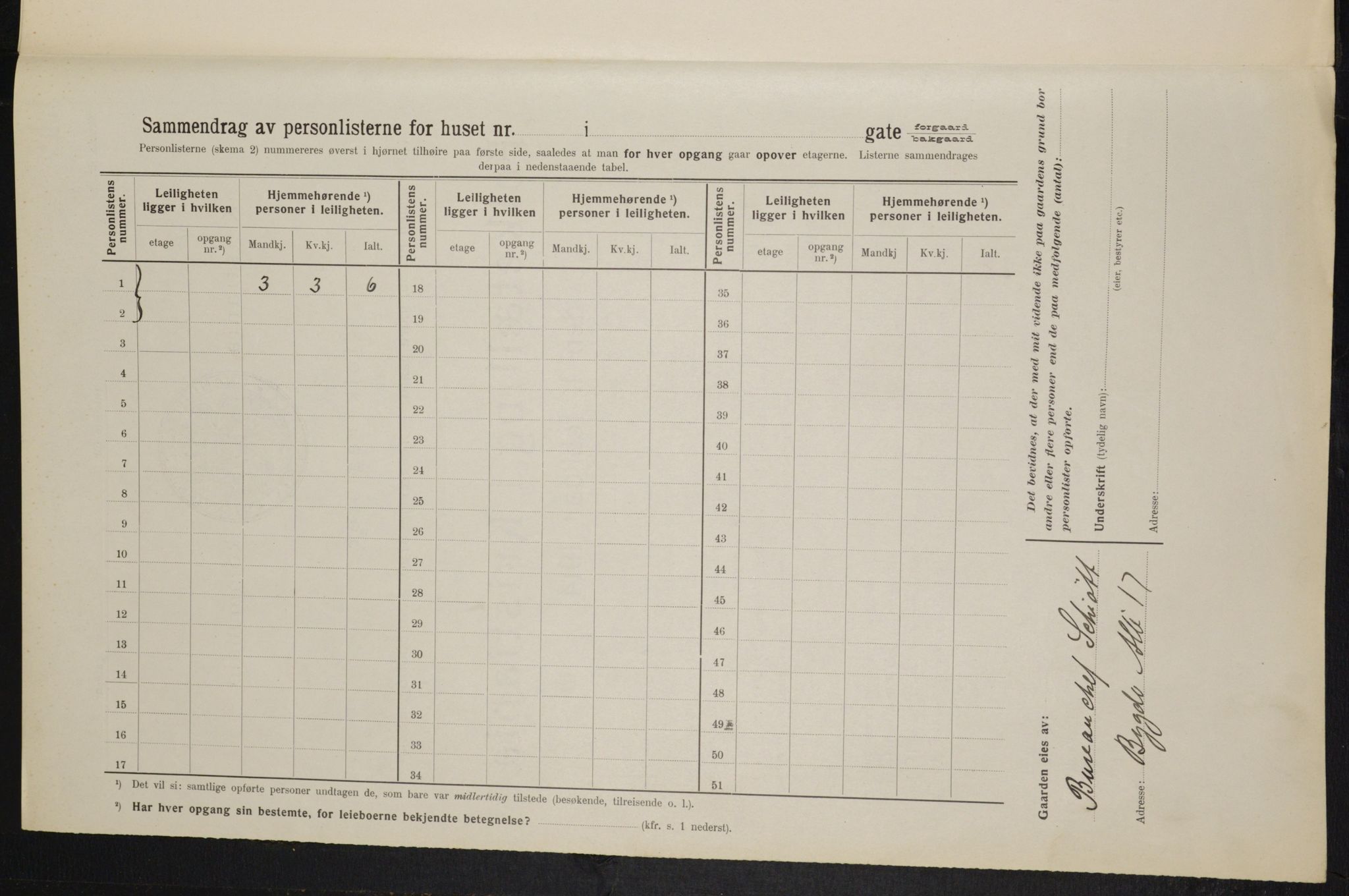 OBA, Kommunal folketelling 1.2.1914 for Kristiania, 1914, s. 54616