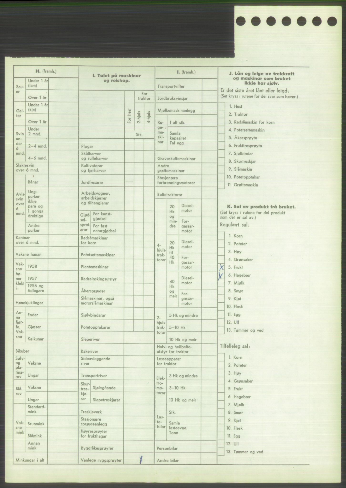 Statistisk sentralbyrå, Næringsøkonomiske emner, Jordbruk, skogbruk, jakt, fiske og fangst, AV/RA-S-2234/G/Gd/L0373: Rogaland: 1130 Strand (kl. 1-2), 1131 Årdal og 1132 Fister, 1959, s. 1538