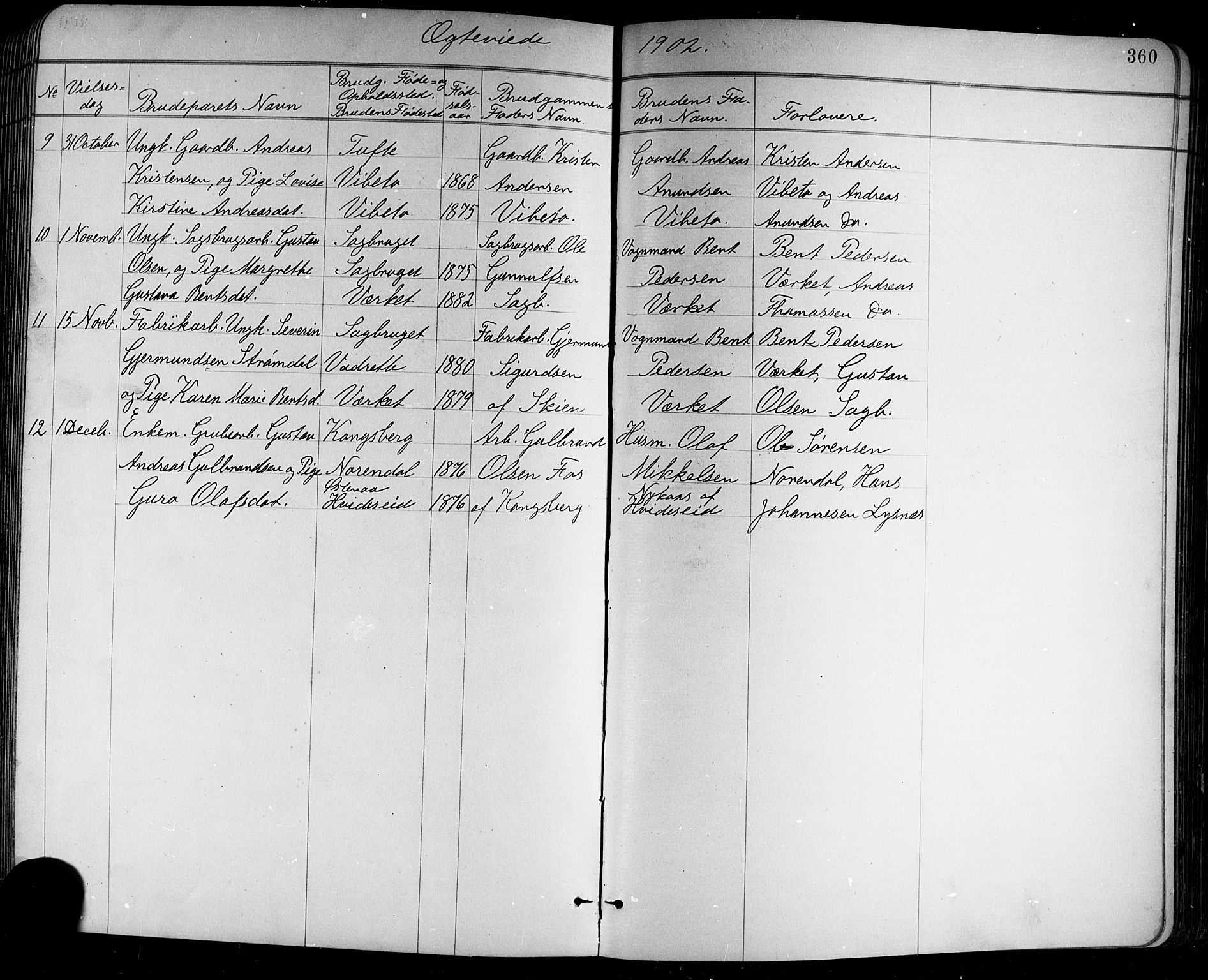 Holla kirkebøker, AV/SAKO-A-272/G/Ga/L0005: Klokkerbok nr. I 5, 1891-1917, s. 360