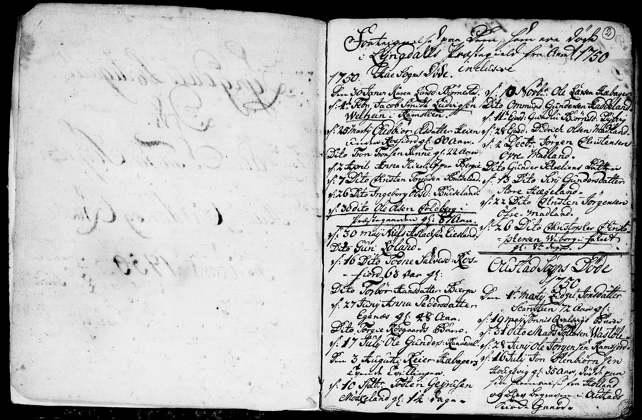 Lyngdal sokneprestkontor, AV/SAK-1111-0029/F/Fa/Fac/L0003: Ministerialbok nr. A 3, 1750-1803, s. 2
