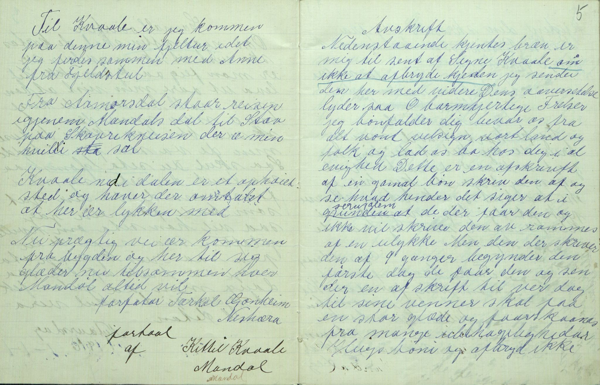 Rikard Berge, TEMU/TGM-A-1003/F/L0007/0026: 251-299 / 276 Uppskriftir av Gunhild Kivle. Viser, stev, segner, 1916, s. 4-5