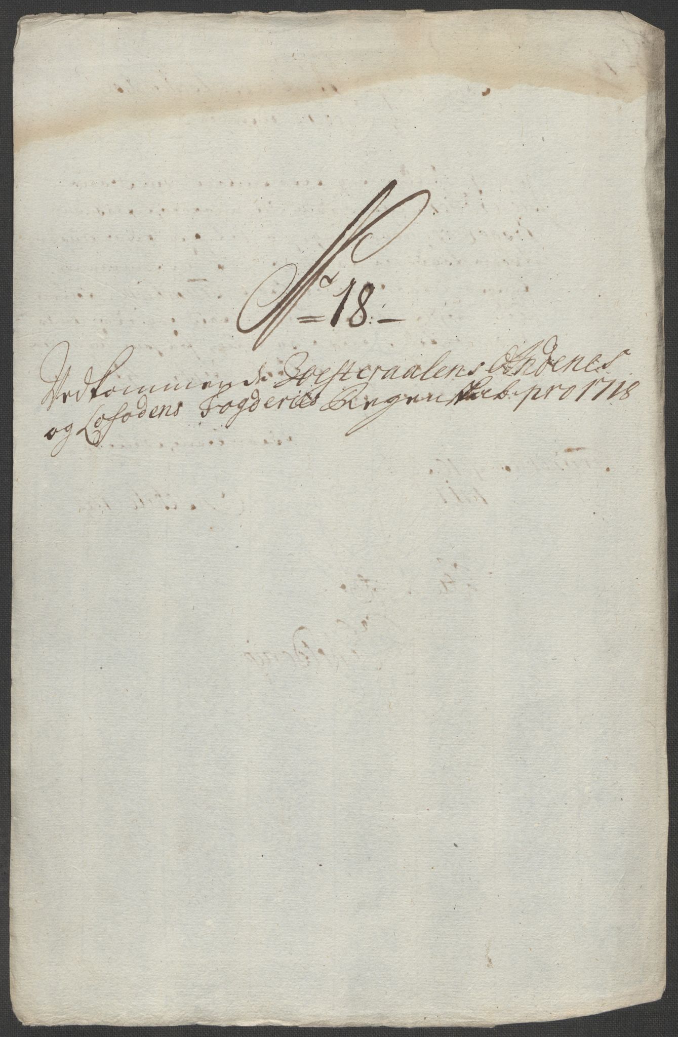 Rentekammeret inntil 1814, Reviderte regnskaper, Fogderegnskap, RA/EA-4092/R67/L4684: Fogderegnskap Vesterålen, Andenes og Lofoten, 1718, s. 188