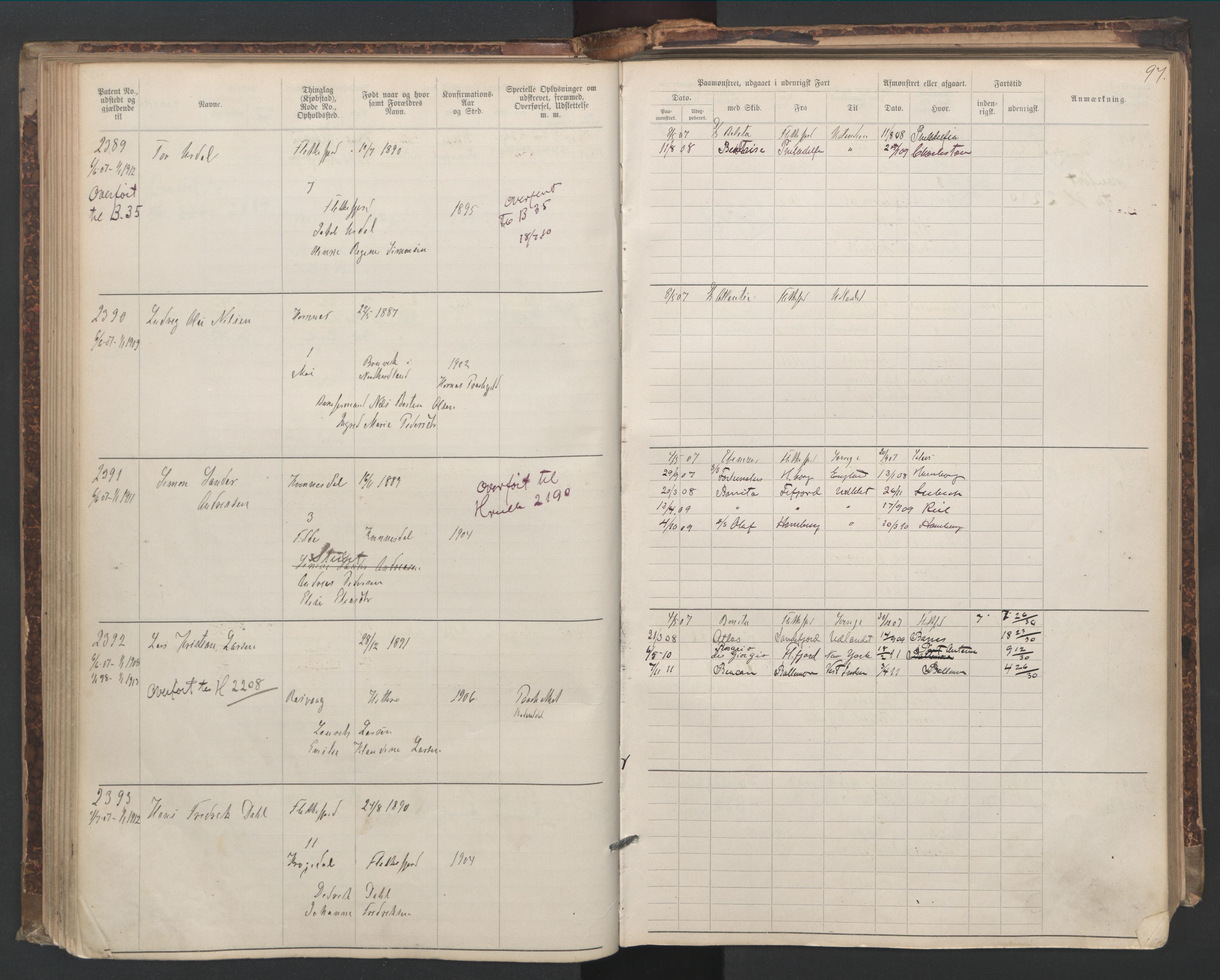 Flekkefjord mønstringskrets, SAK/2031-0018/F/Fa/L0006: Annotasjonsrulle nr 1916-2964 med register, Æ-3, 1891-1948, s. 127