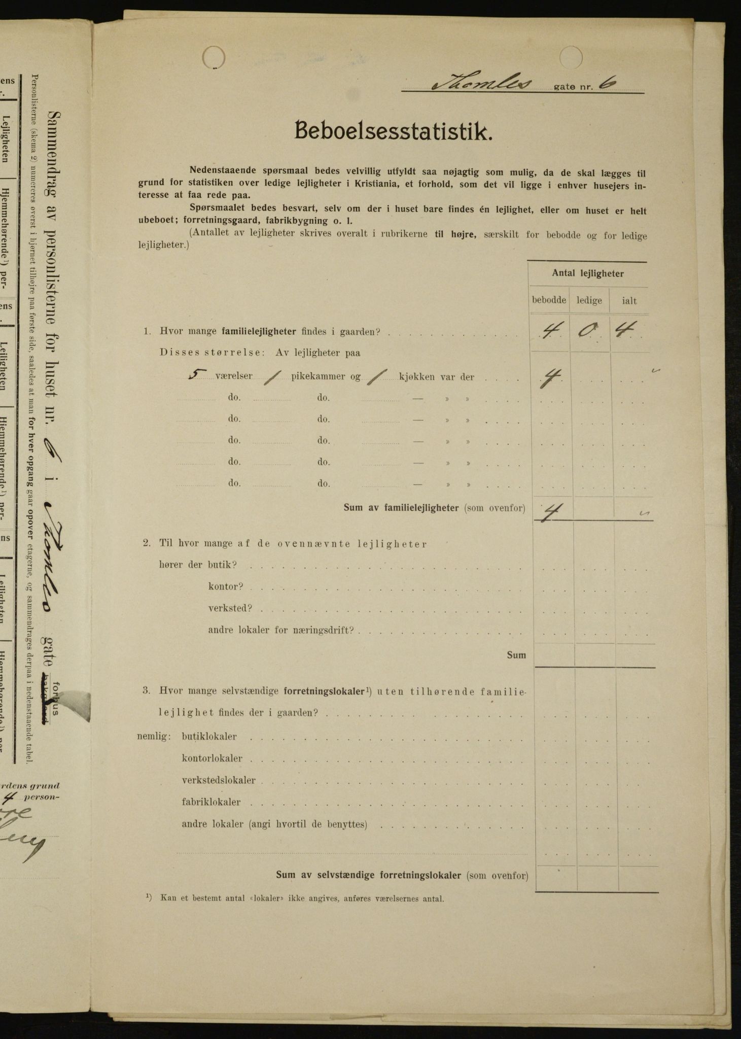 OBA, Kommunal folketelling 1.2.1909 for Kristiania kjøpstad, 1909, s. 98993