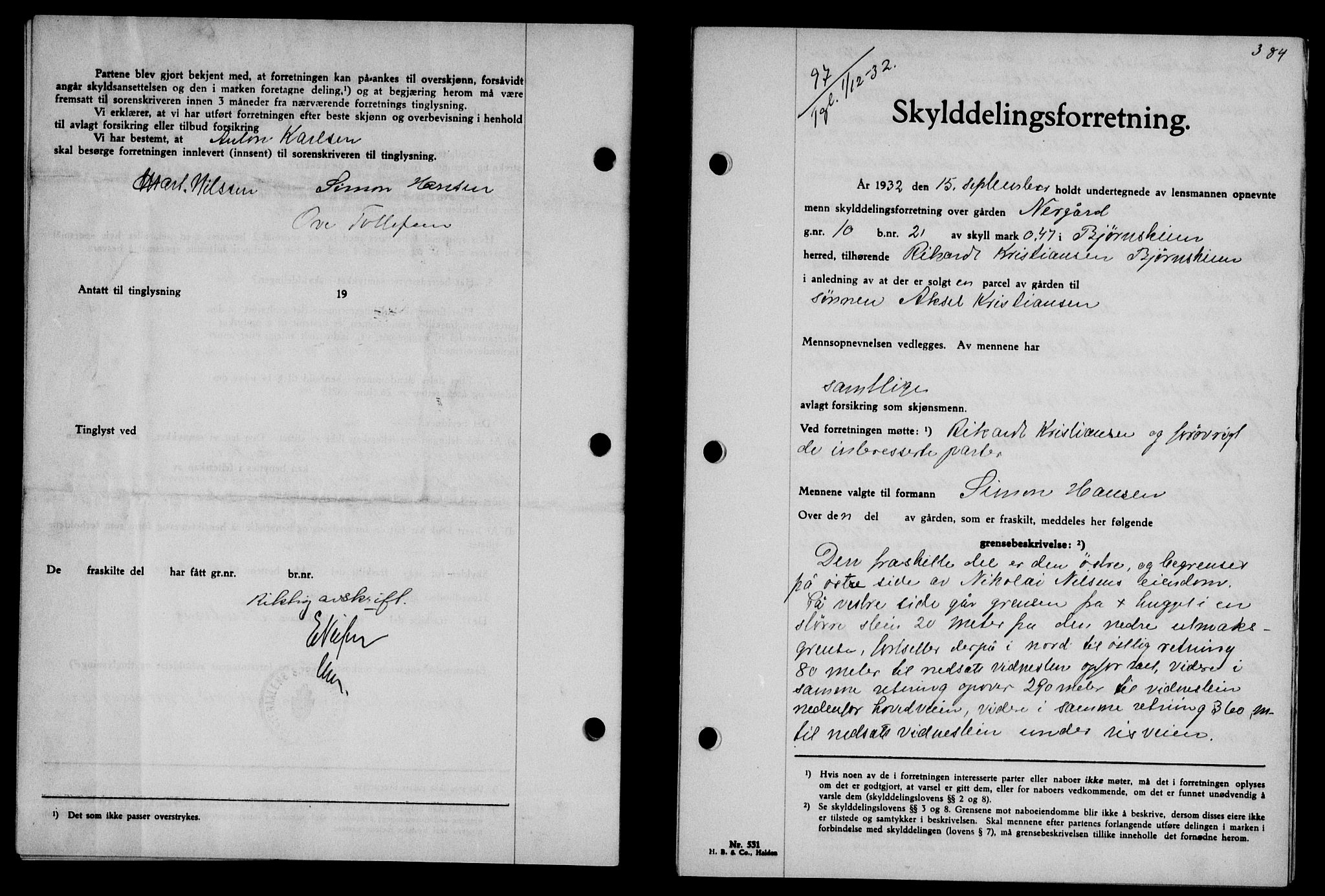 Vesterålen sorenskriveri, SAT/A-4180/1/2/2Ca/L0056: Pantebok nr. 49, 1932-1933, Tingl.dato: 01.12.1932