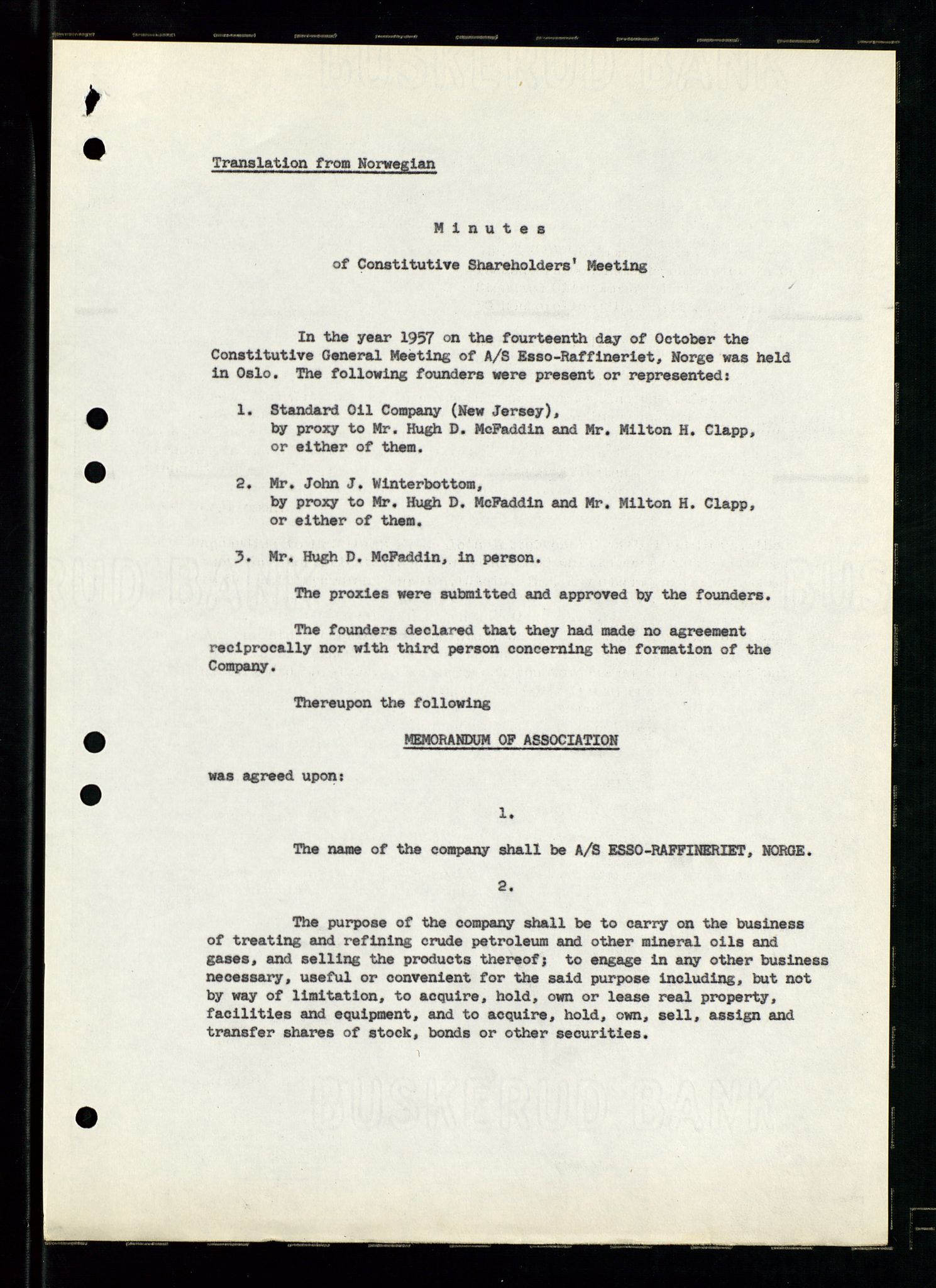 PA 1537 - A/S Essoraffineriet Norge, AV/SAST-A-101957/A/Aa/L0002/0001: Styremøter / Shareholder meetings, Board meeting minutes, 1957-1961, s. 52