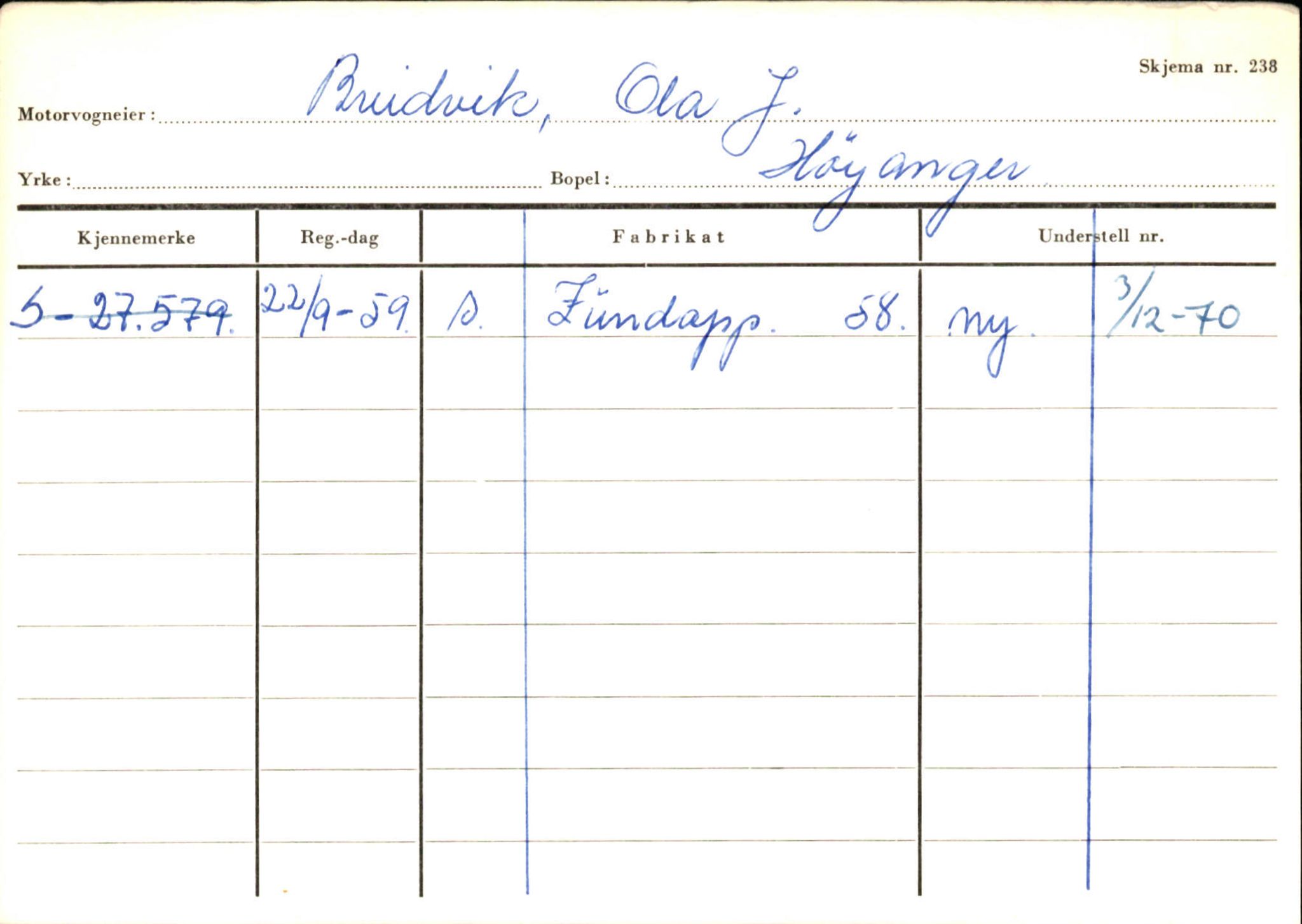 Statens vegvesen, Sogn og Fjordane vegkontor, AV/SAB-A-5301/4/F/L0130: Eigarregister Eid T-Å. Høyanger A-O, 1945-1975, s. 719