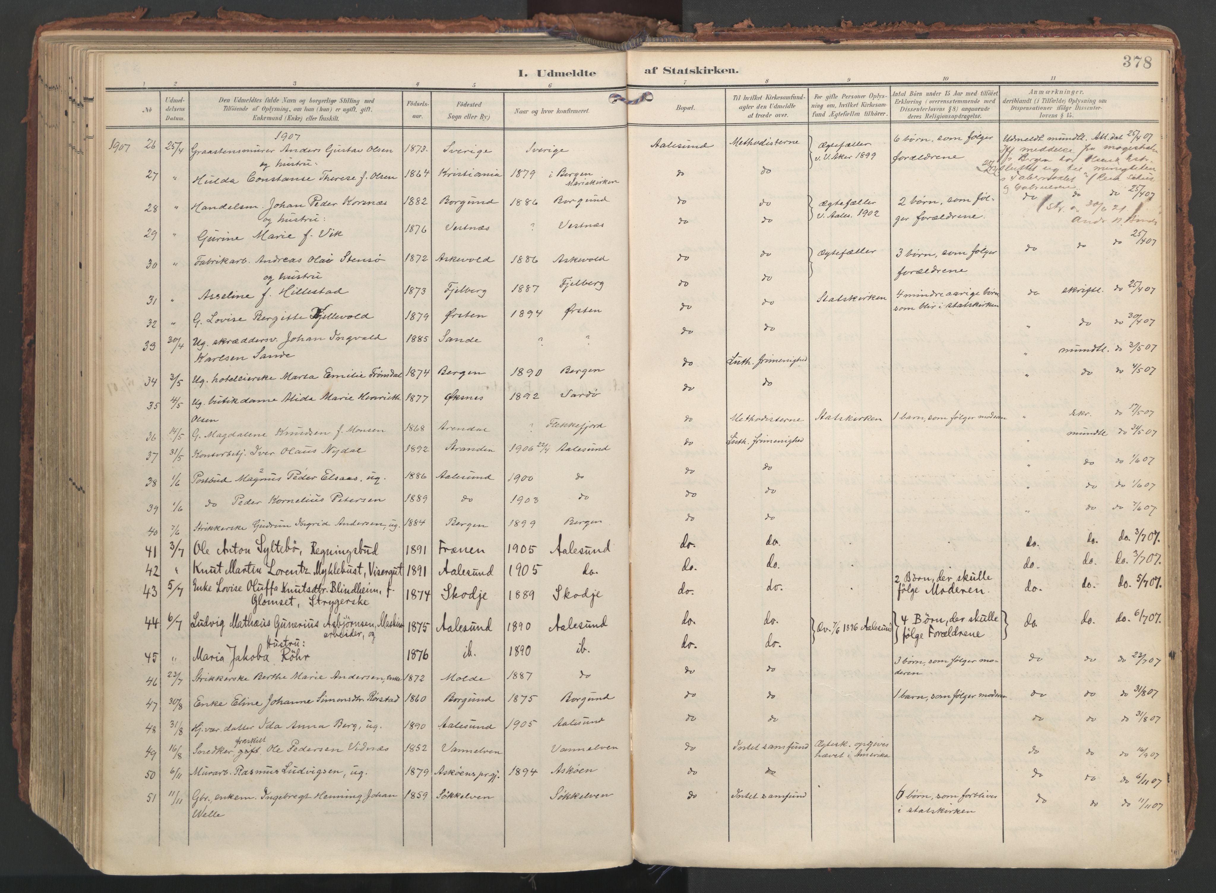 Ministerialprotokoller, klokkerbøker og fødselsregistre - Møre og Romsdal, AV/SAT-A-1454/529/L0459: Ministerialbok nr. 529A09, 1904-1917, s. 378