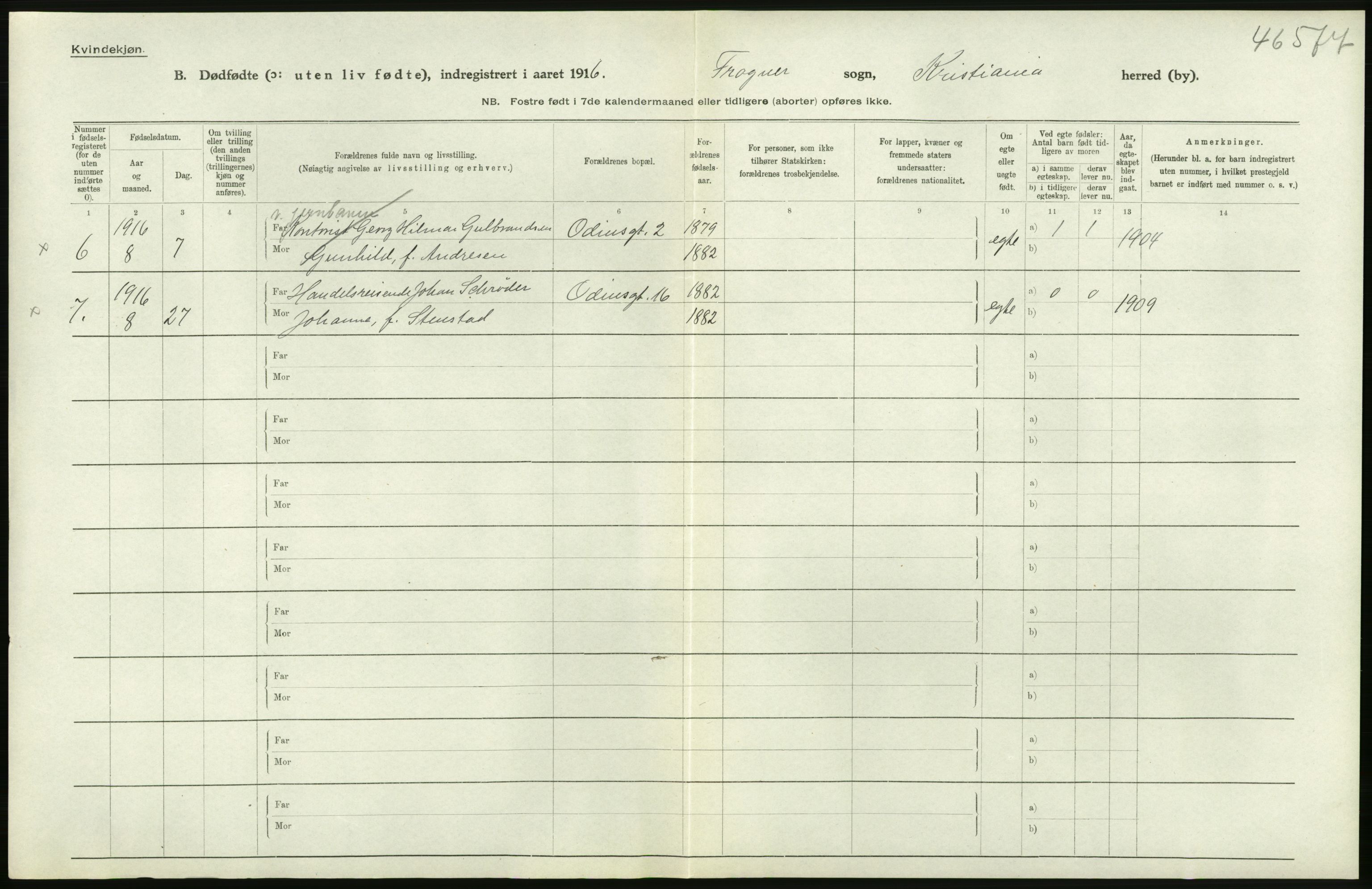 Statistisk sentralbyrå, Sosiodemografiske emner, Befolkning, AV/RA-S-2228/D/Df/Dfb/Dfbf/L0010: Kristiania: Døde, dødfødte., 1916, s. 506