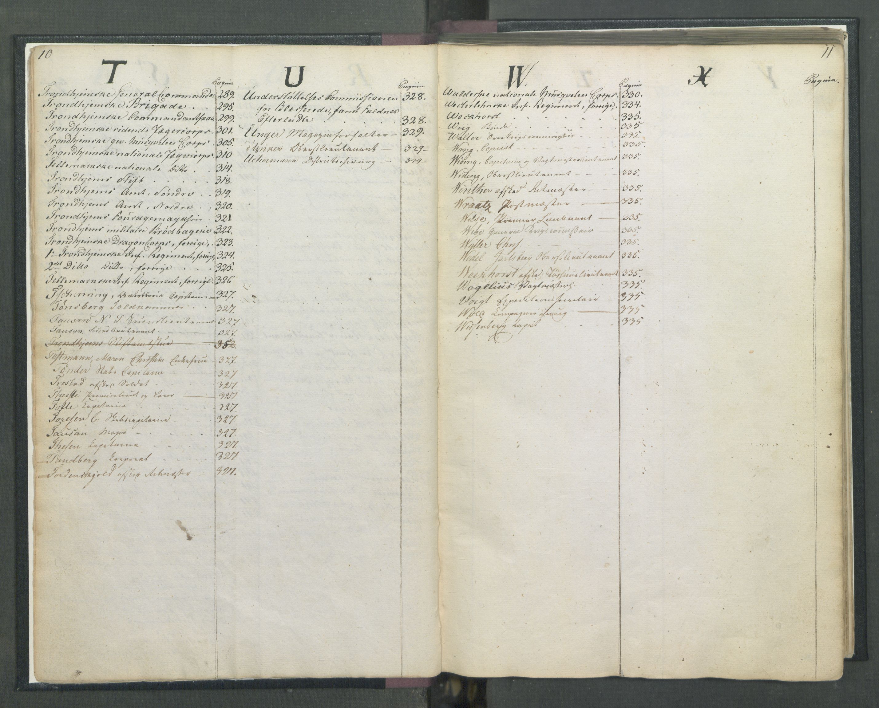 Armédepartementet, AV/RA-RAFA-3493/C/Ca/L0017: 6. Departements Register Indg., 1818, s. 10-11