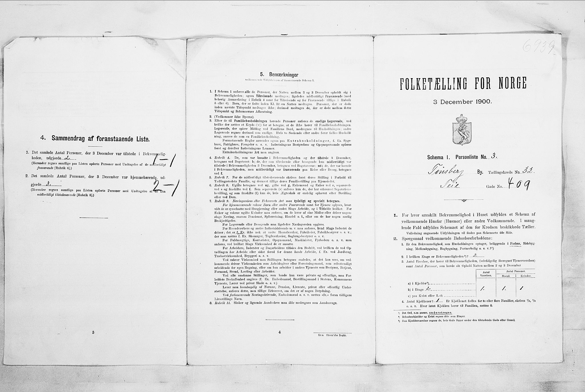 RA, Folketelling 1900 for 0705 Tønsberg kjøpstad, 1900, s. 4900