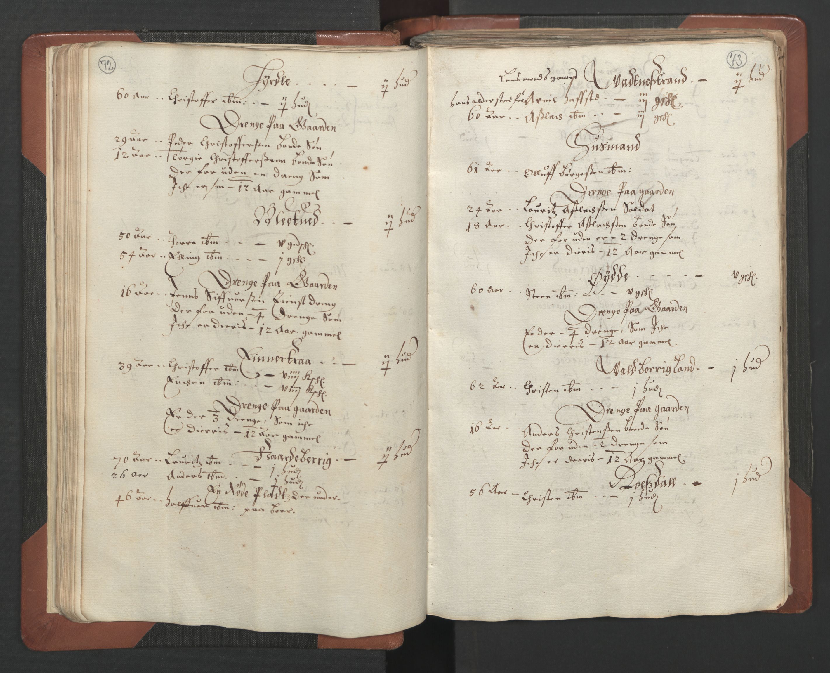 RA, Fogdenes og sorenskrivernes manntall 1664-1666, nr. 7: Nedenes fogderi, 1664-1666, s. 72-73