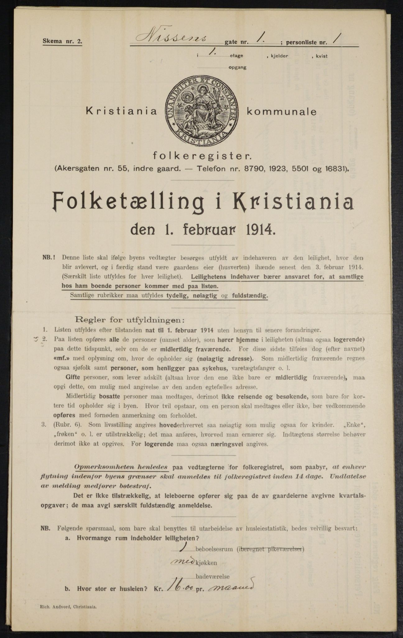 OBA, Kommunal folketelling 1.2.1914 for Kristiania, 1914, s. 71144