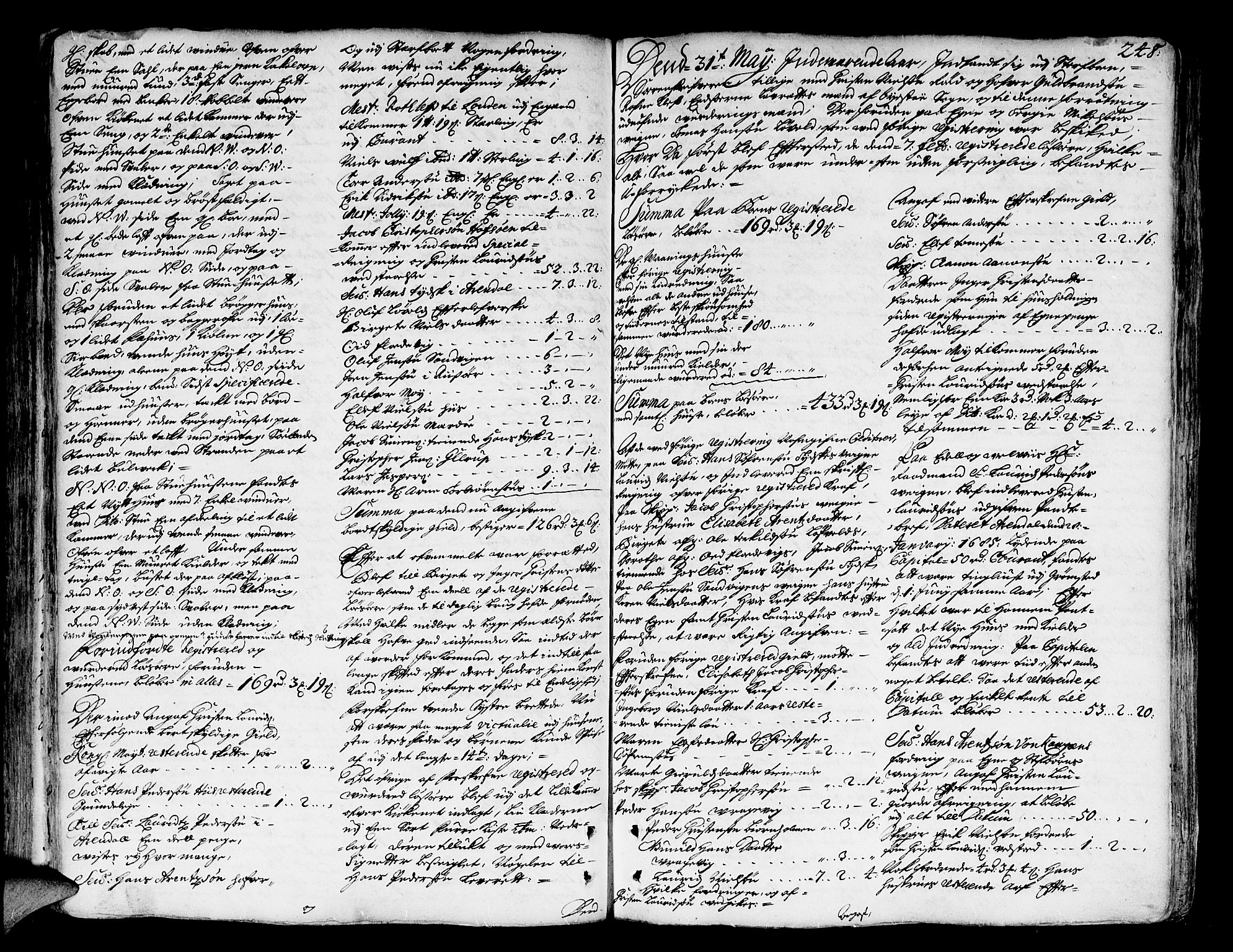 Nedenes sorenskriveri før 1824, SAK/1221-0007/H/Hc/L0003: Skifteprotokoll med register nr 3, 1700-1708, s. 247b-248a