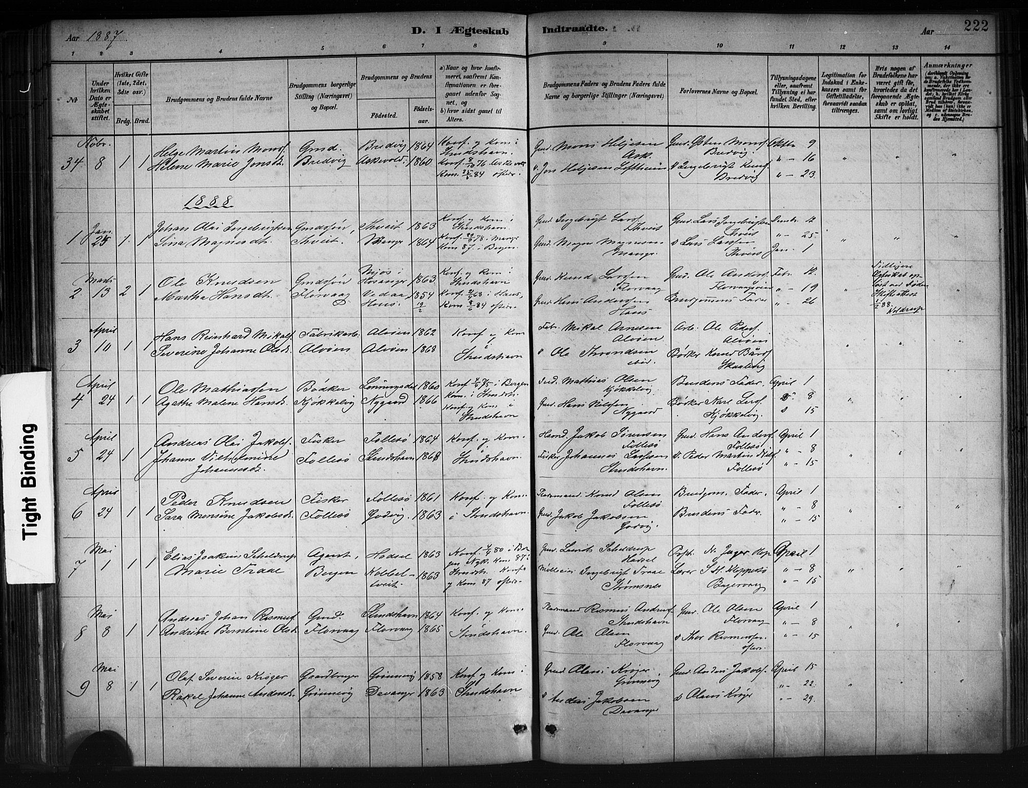 Askøy Sokneprestembete, AV/SAB-A-74101/H/Ha/Hab/Haba/L0008: Klokkerbok nr. A 8, 1882-1893, s. 223