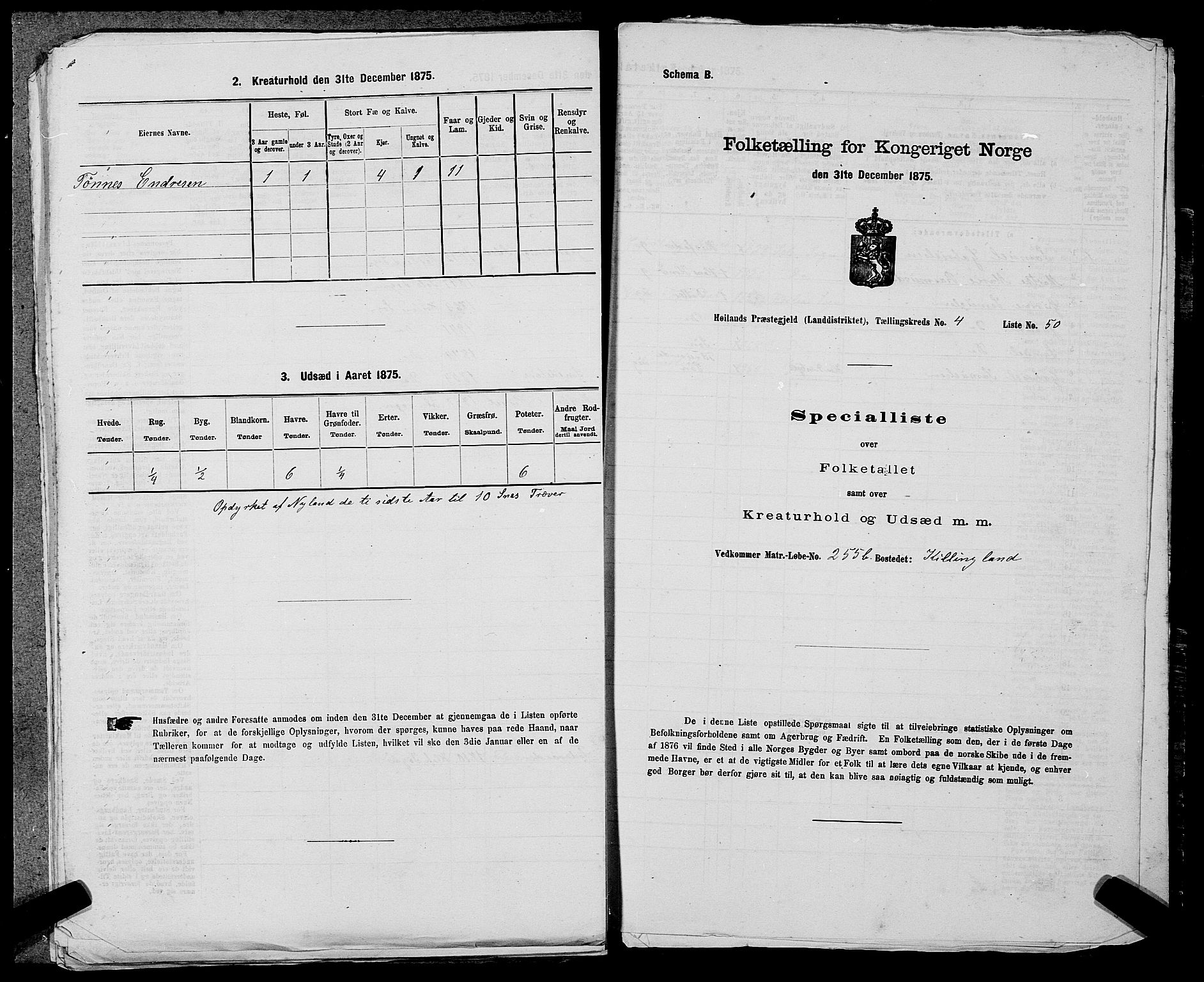 SAST, Folketelling 1875 for 1123L Høyland prestegjeld, Høyland sokn, 1875, s. 667