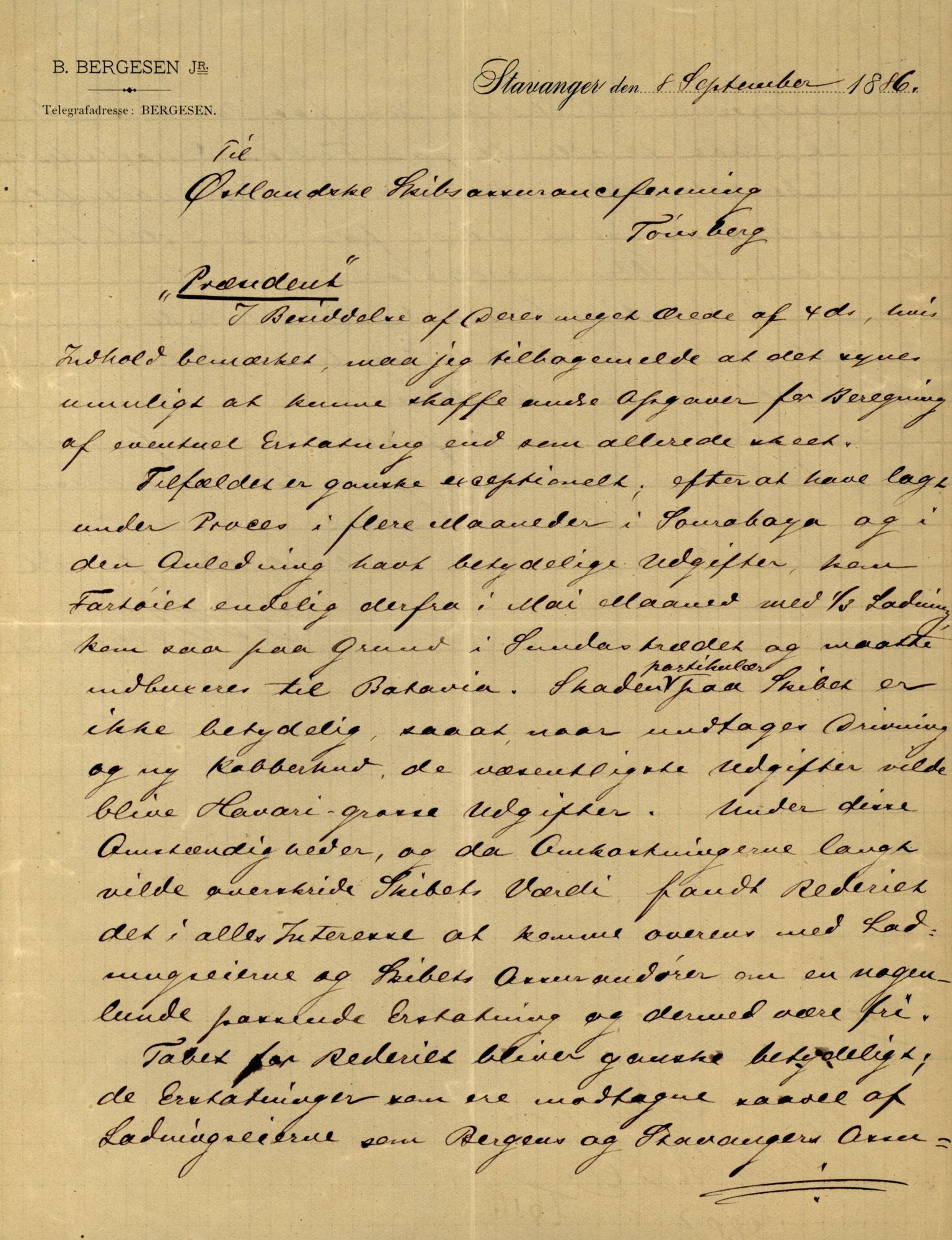 Pa 63 - Østlandske skibsassuranceforening, VEMU/A-1079/G/Ga/L0019/0006: Havaridokumenter / Sømand, Olaf Trygvason, Norden, Præsident, Protector, 1886, s. 29