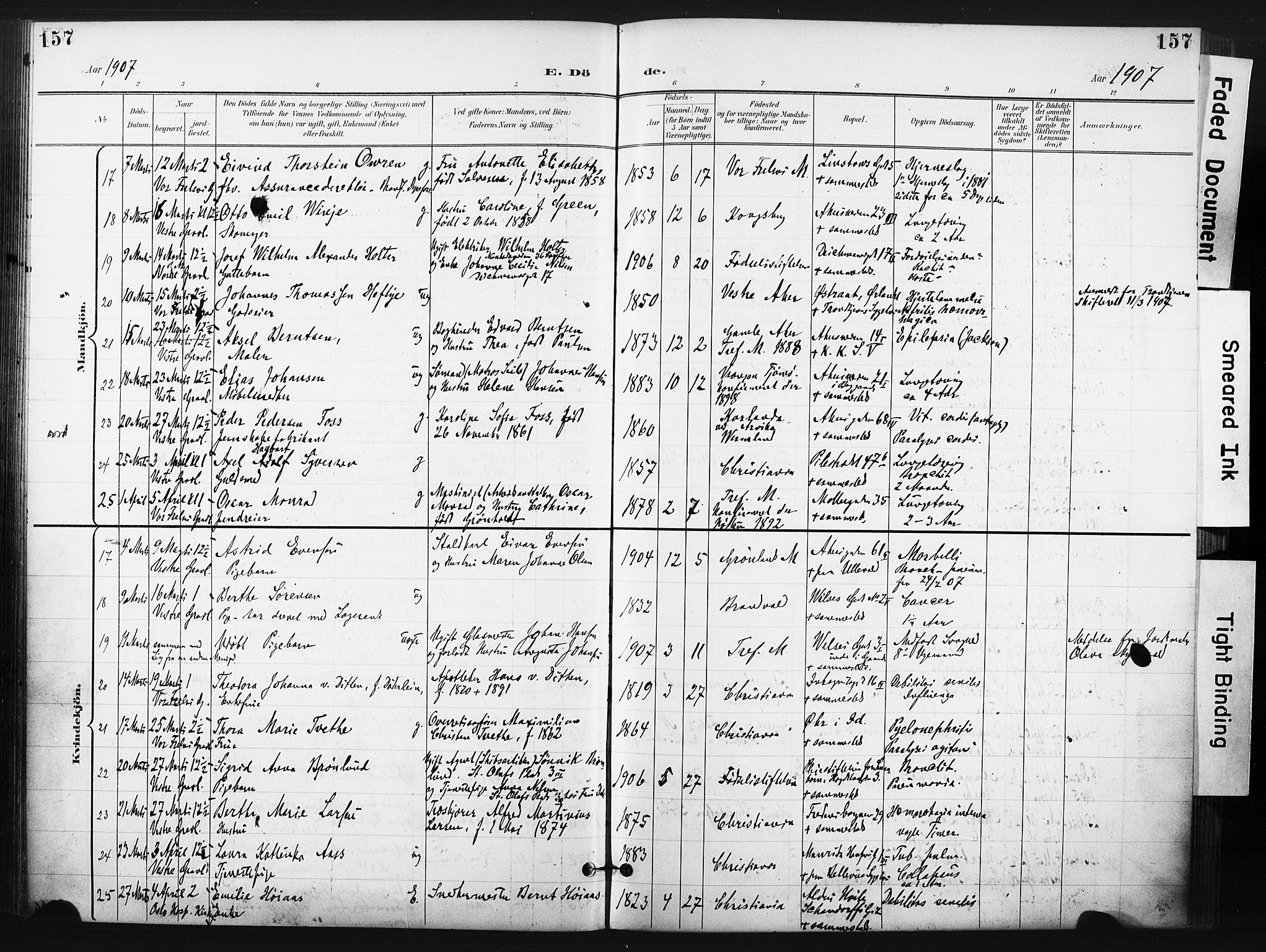 Trefoldighet prestekontor Kirkebøker, AV/SAO-A-10882/F/Fd/L0004: Ministerialbok nr. IV 4, 1897-1912, s. 157