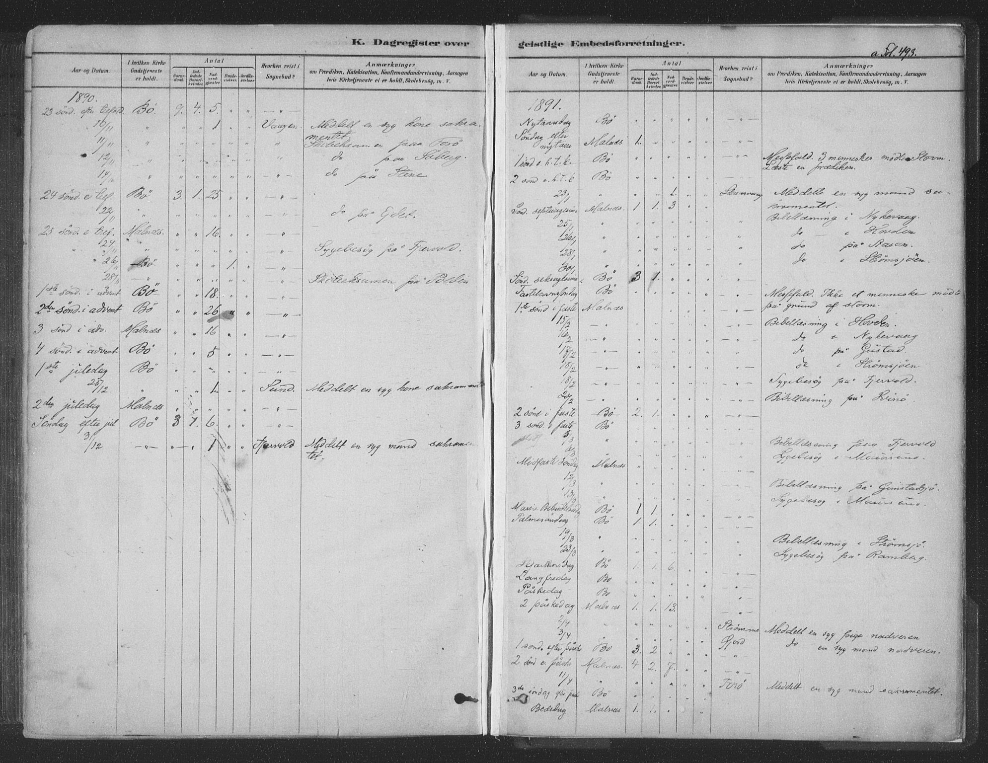 Ministerialprotokoller, klokkerbøker og fødselsregistre - Nordland, SAT/A-1459/891/L1302: Ministerialbok nr. 891A07, 1878-1895, s. 493
