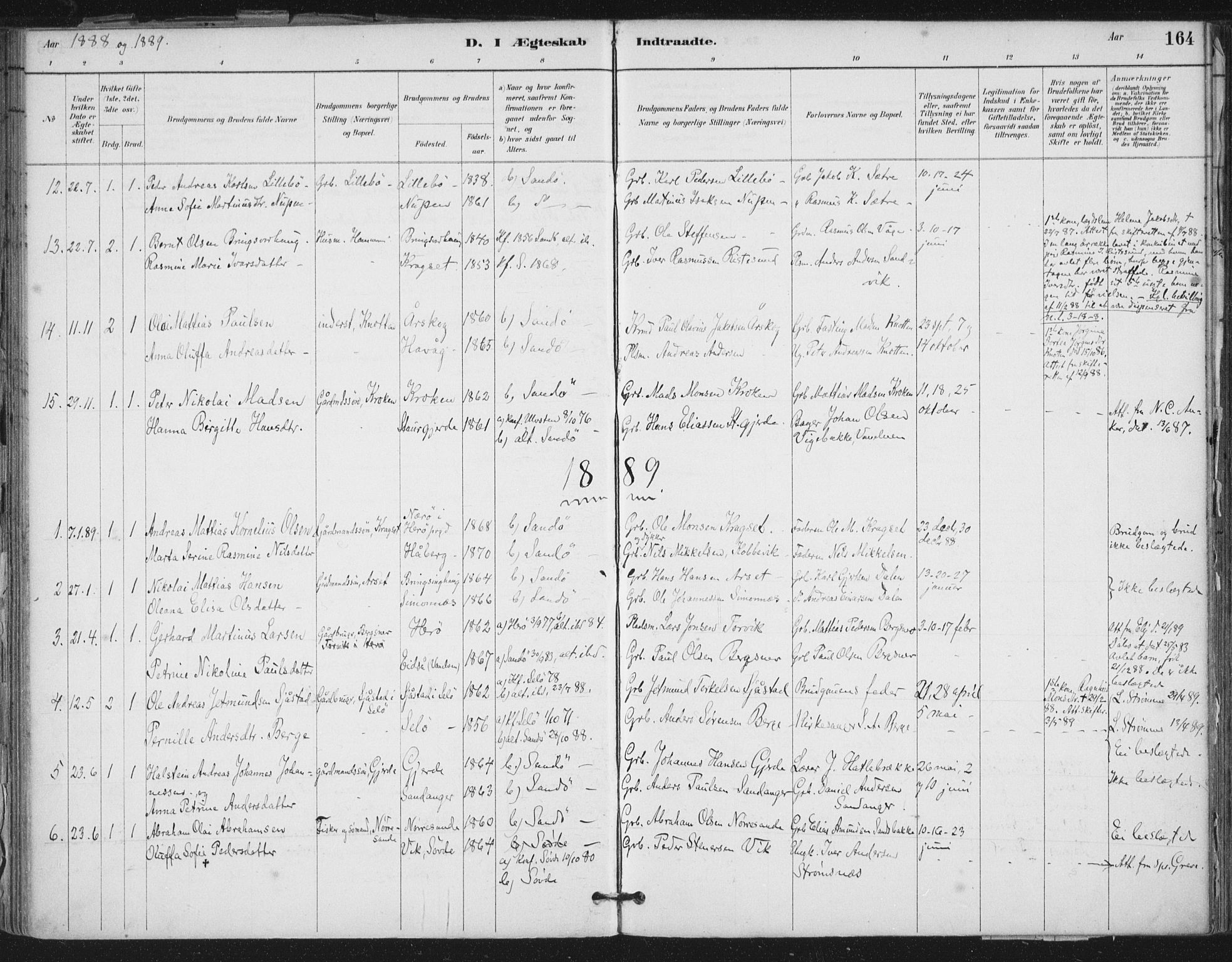 Ministerialprotokoller, klokkerbøker og fødselsregistre - Møre og Romsdal, AV/SAT-A-1454/503/L0037: Ministerialbok nr. 503A05, 1884-1900, s. 164